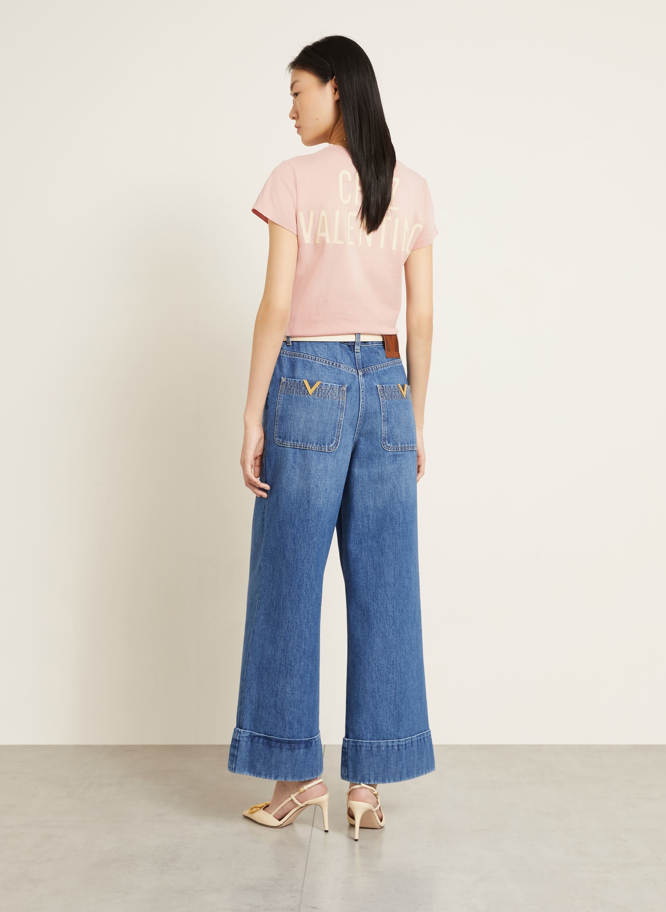 VALENTINO T-Shirt: ROSÉ / CREME