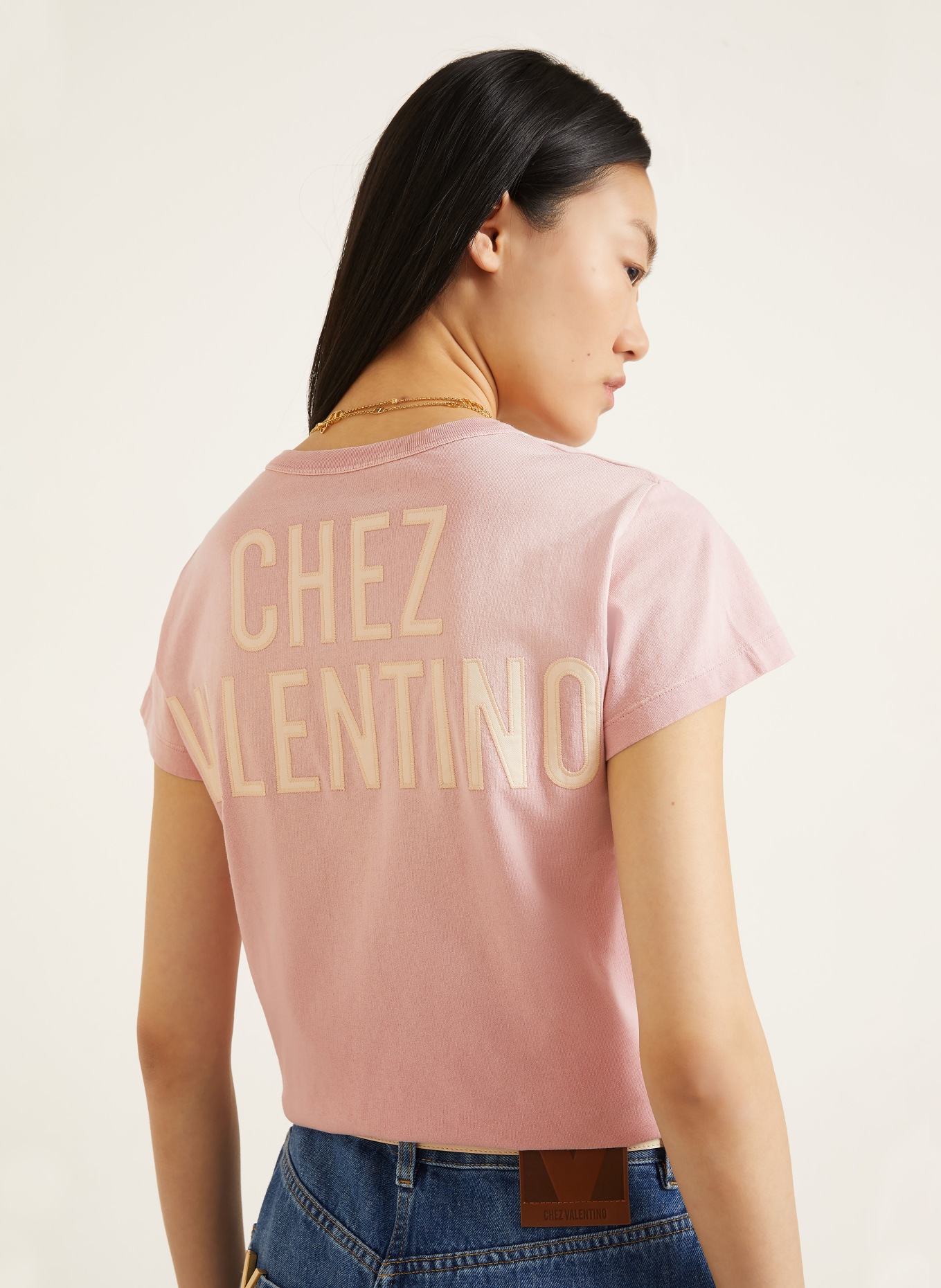 VALENTINO T-Shirt: ROSÉ / CREME