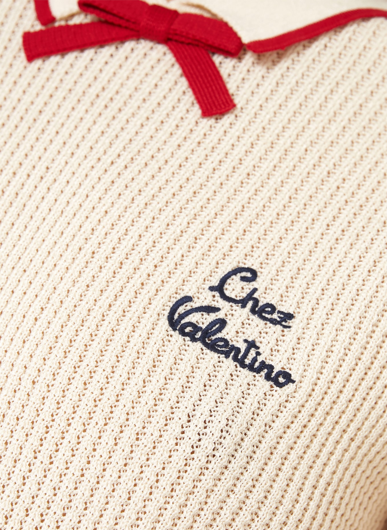 VALENTINO Strickshirt: CREME / ROT