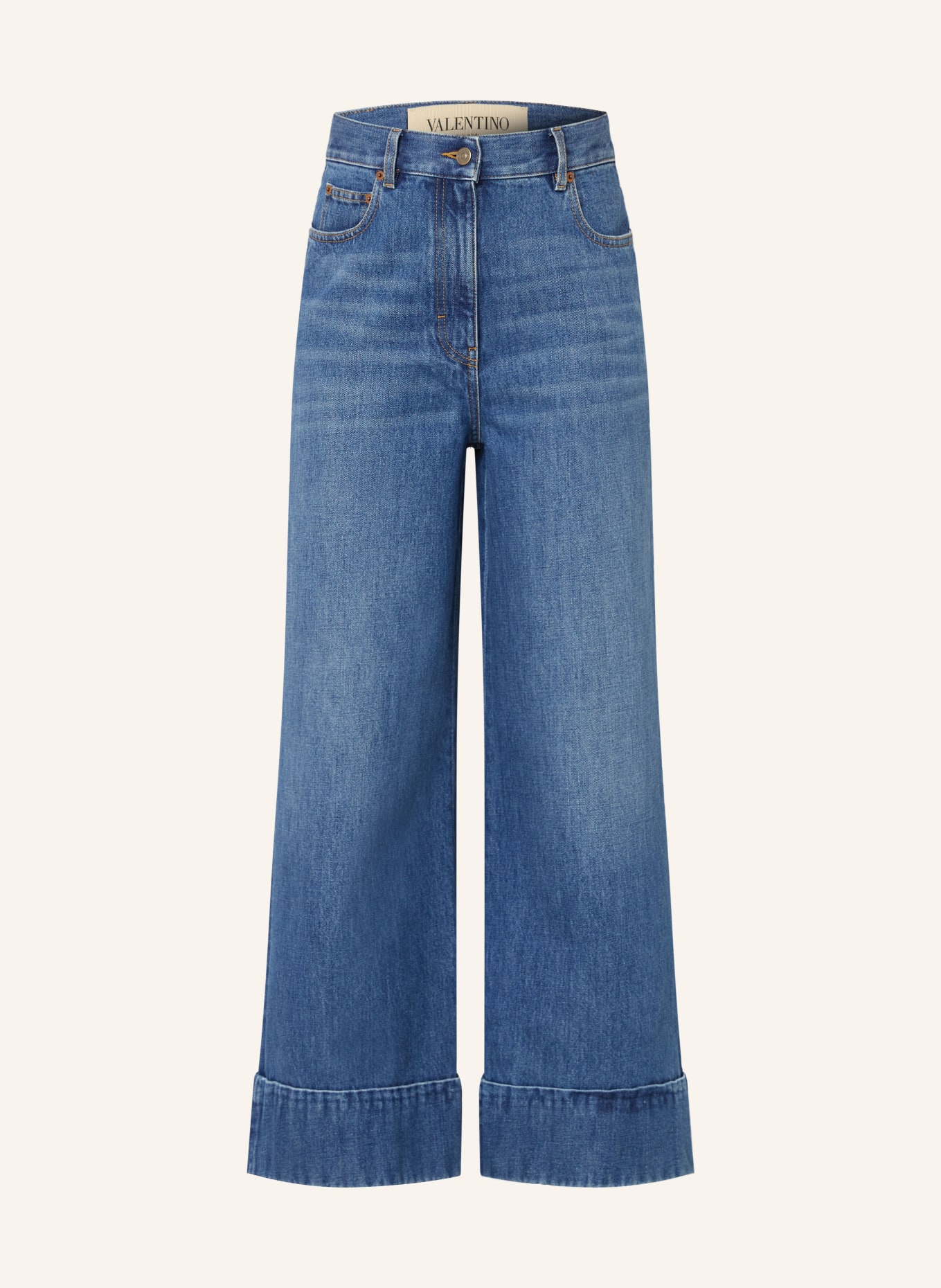 VALENTINO Jean à jambes larges SOLID: 558 MEDIUM BLUE DENIM