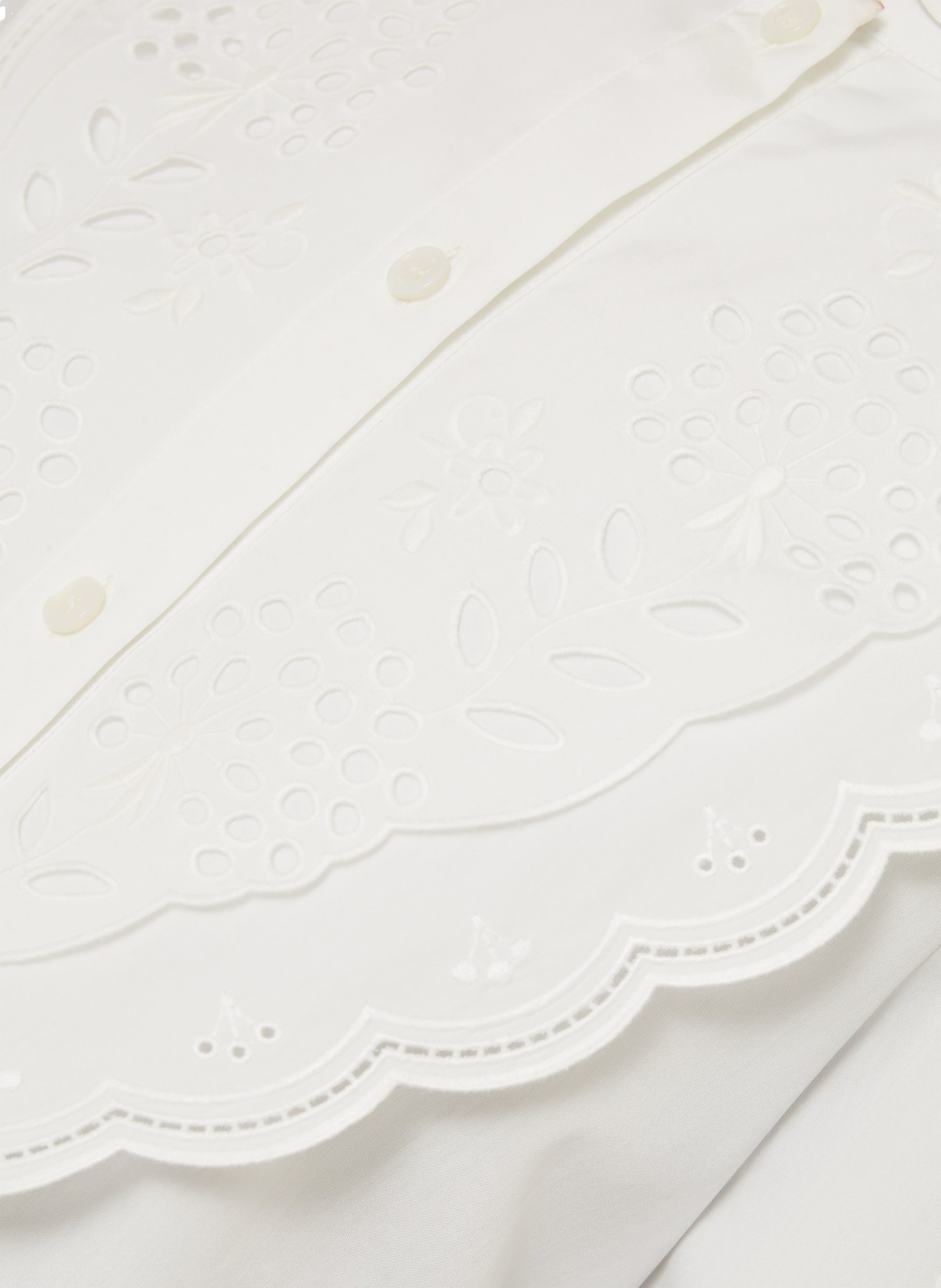 VALENTINO Bluse mit Lochspitze und 3/4-Arm: WEISS