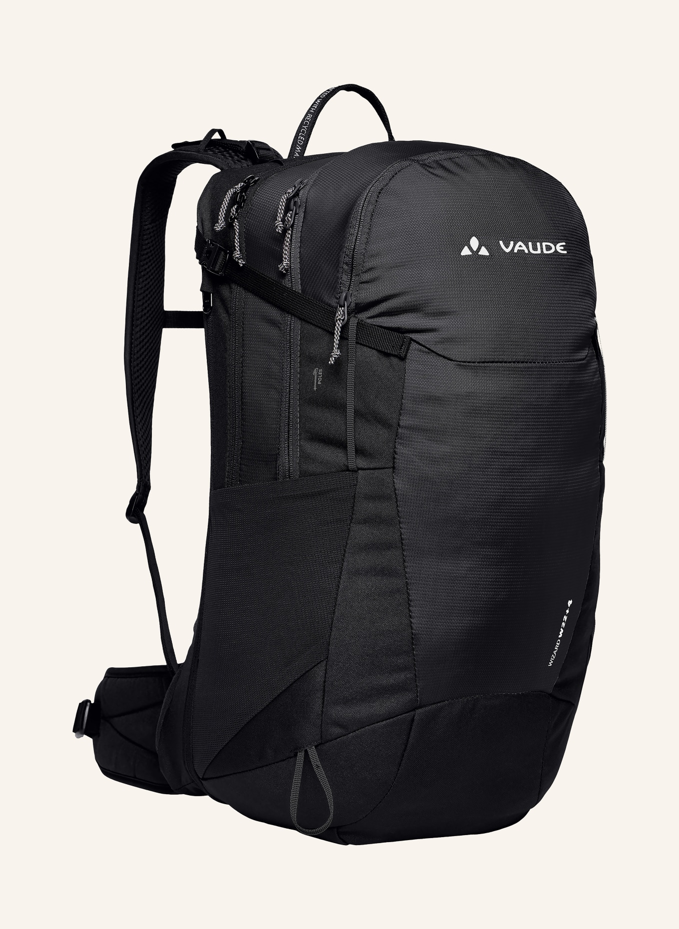 VAUDE Rucksack WIZARD 24+4 28 l: SCHWARZ / NEONORANGE