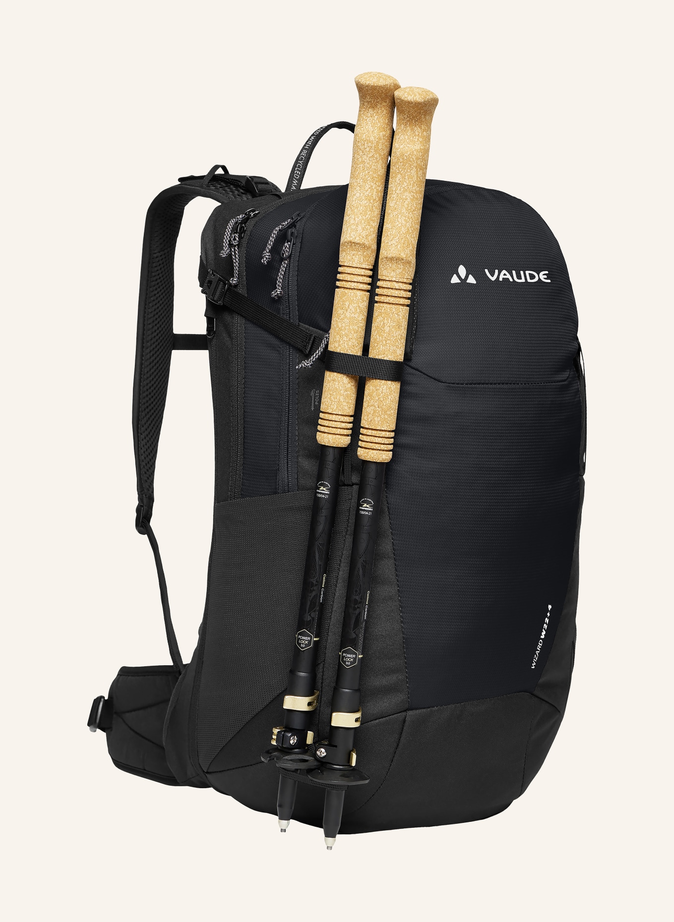 VAUDE Rucksack WIZARD 24+4 28 l: SCHWARZ / NEONORANGE