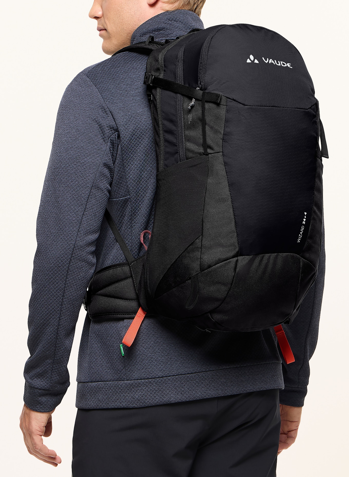 VAUDE Rucksack WIZARD 24+4 28 l: SCHWARZ / NEONORANGE
