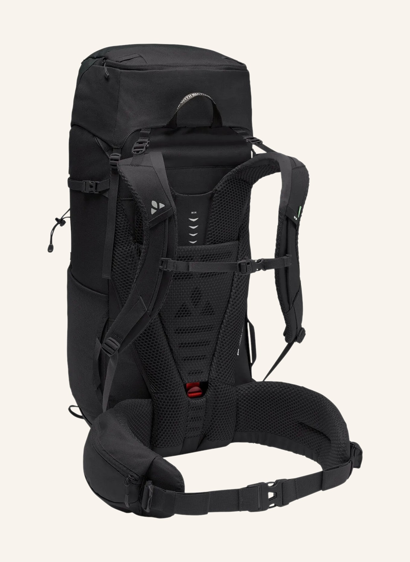 VAUDE ASYMMETRIC 42+8 L Backpack: BLACK