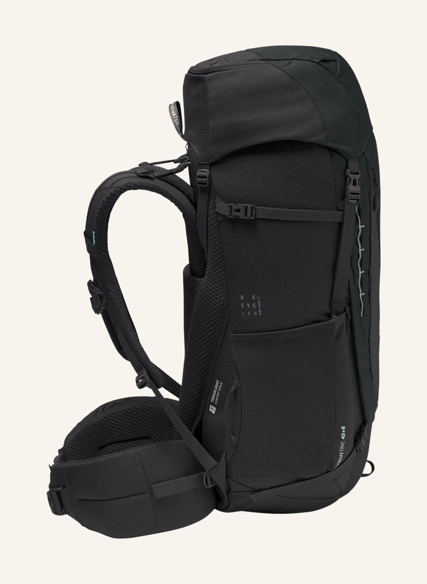 VAUDE ASYMMETRIC 42+8 L Backpack: BLACK