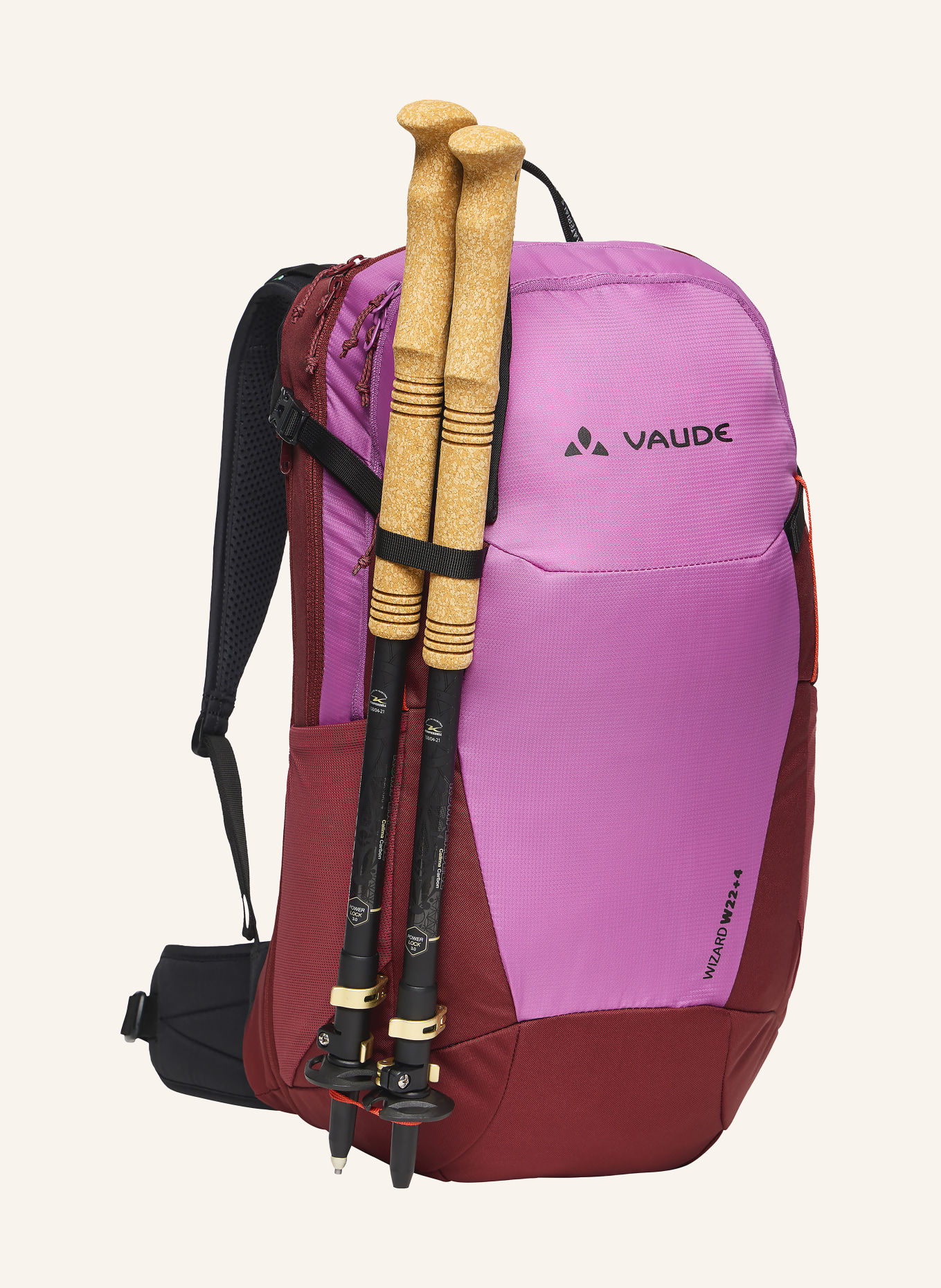VAUDE Plecak WIZARD 22+4 26 l: CIEMNOCZERWONY / MOCNORÓŻOWY / CZERWONY