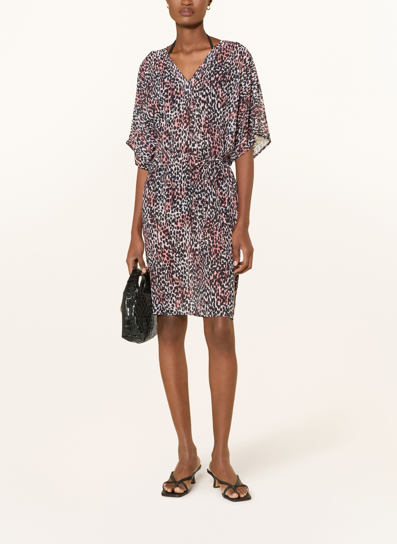 CYELL Strandkleid CHEETAH CHIC: SCHWARZ / HELLROT / WEISS