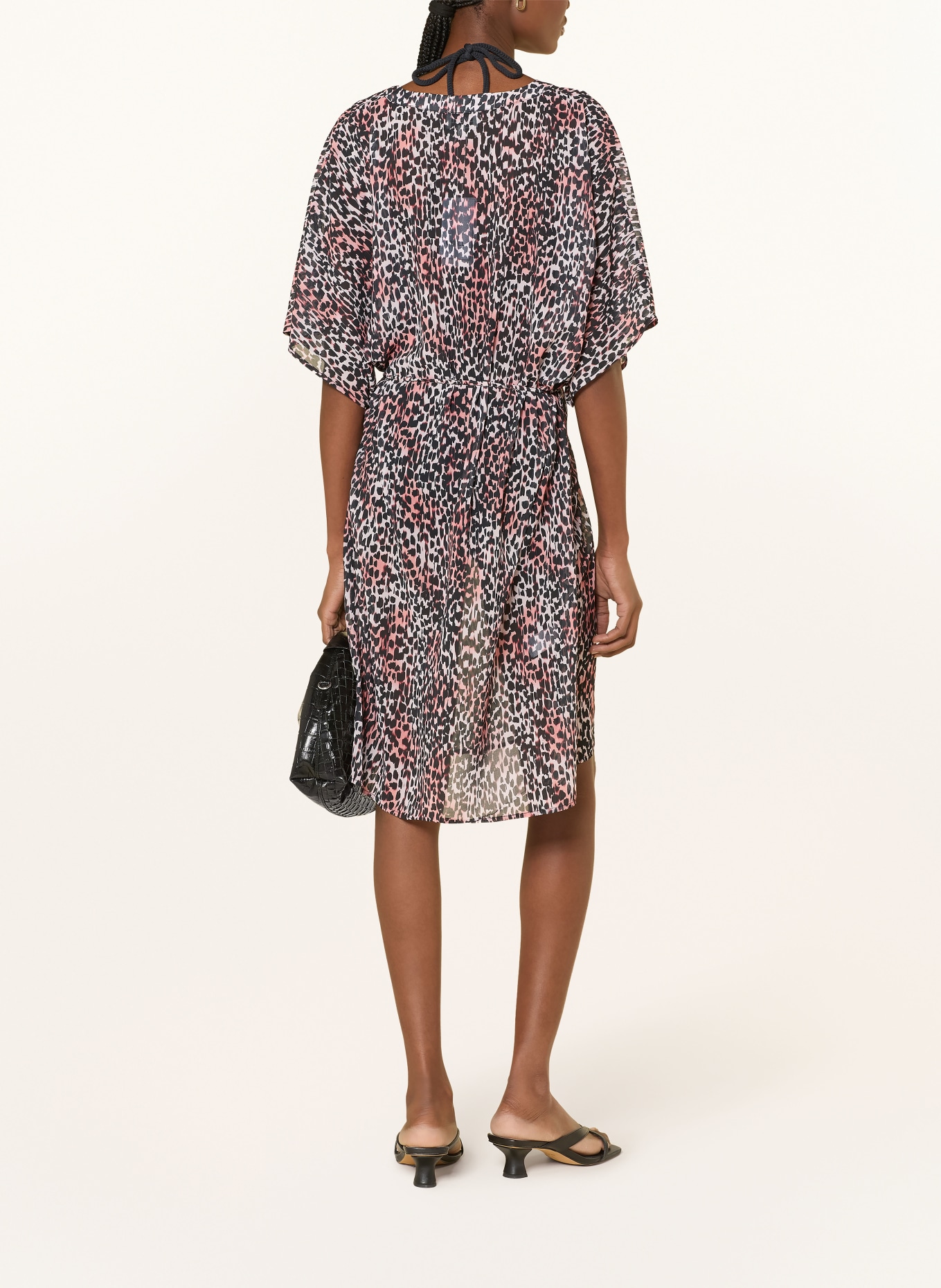 CYELL Strandkleid CHEETAH CHIC: SCHWARZ / HELLROT / WEISS