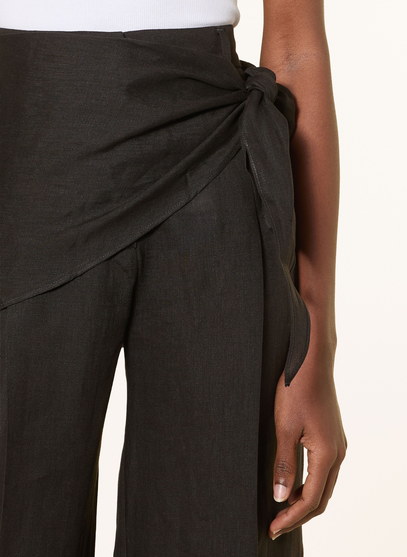 MARELLA Lněné kalhoty MLSSOLISTA: ČERNÁ