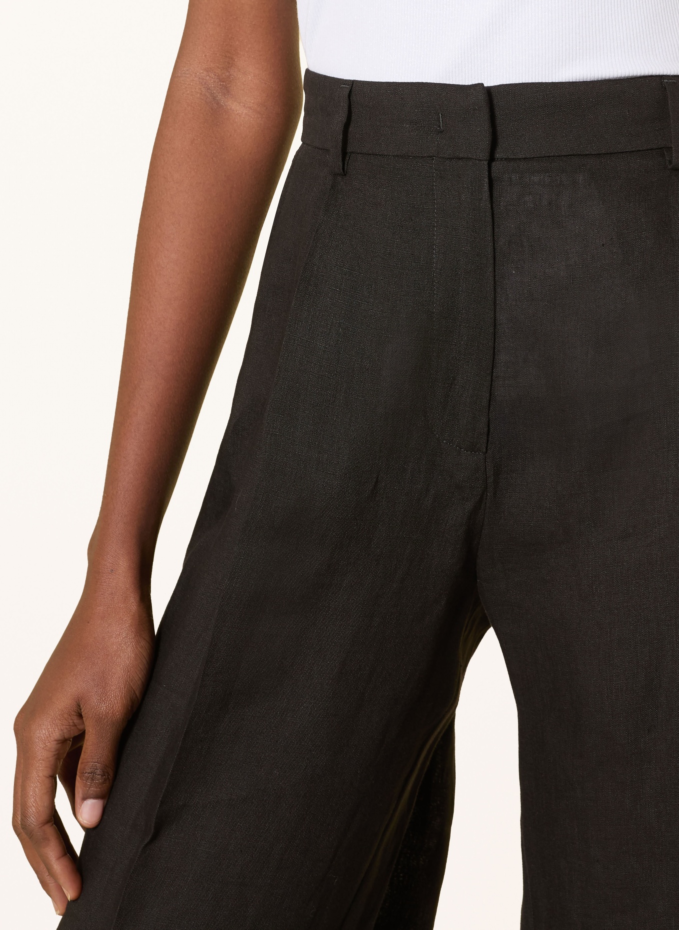 MARELLA Lněné kalhoty MLSSOLISTA: ČERNÁ