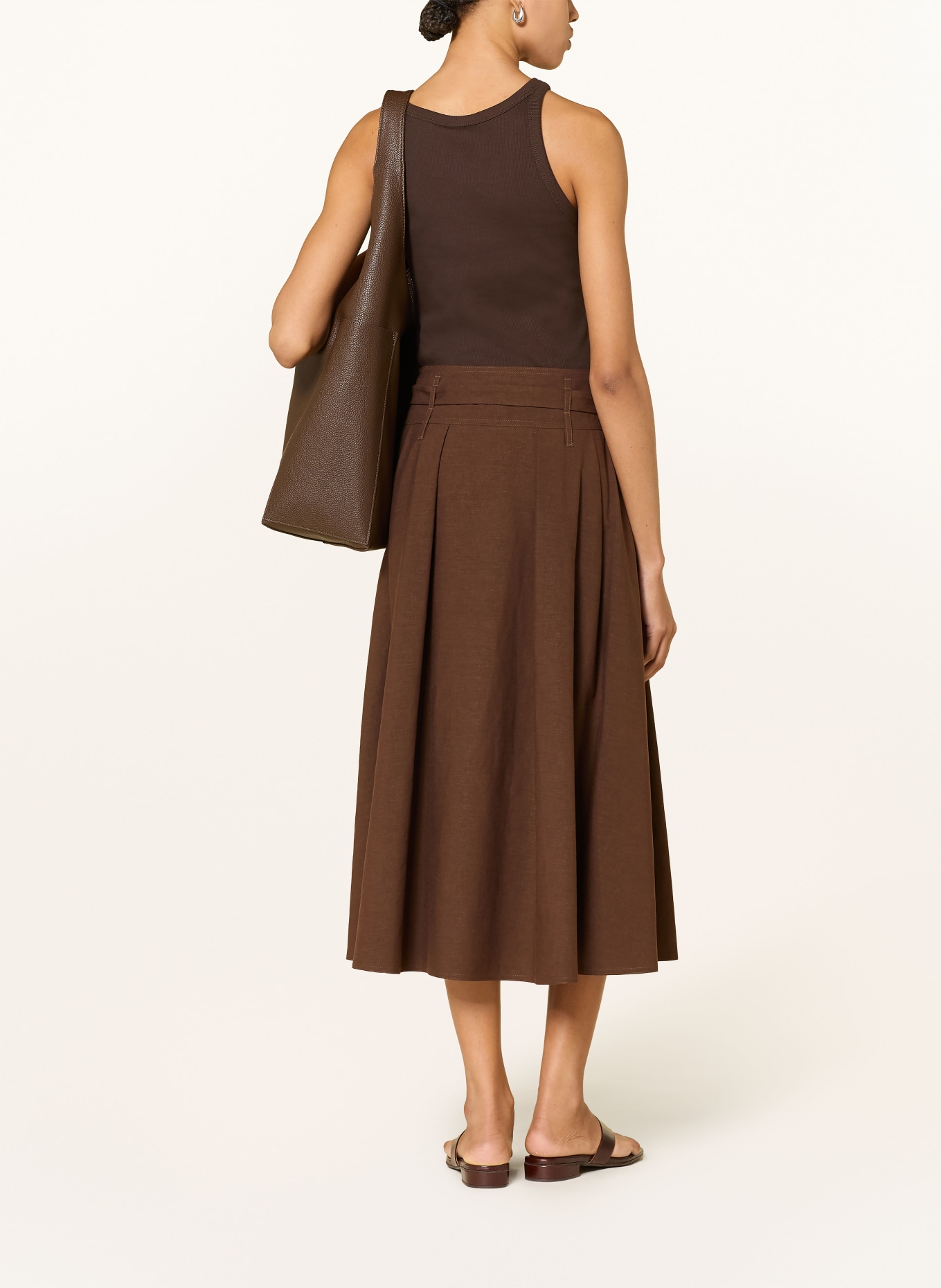 MARELLA Rock MANAGER mit Leinen: DUNKELBRAUN