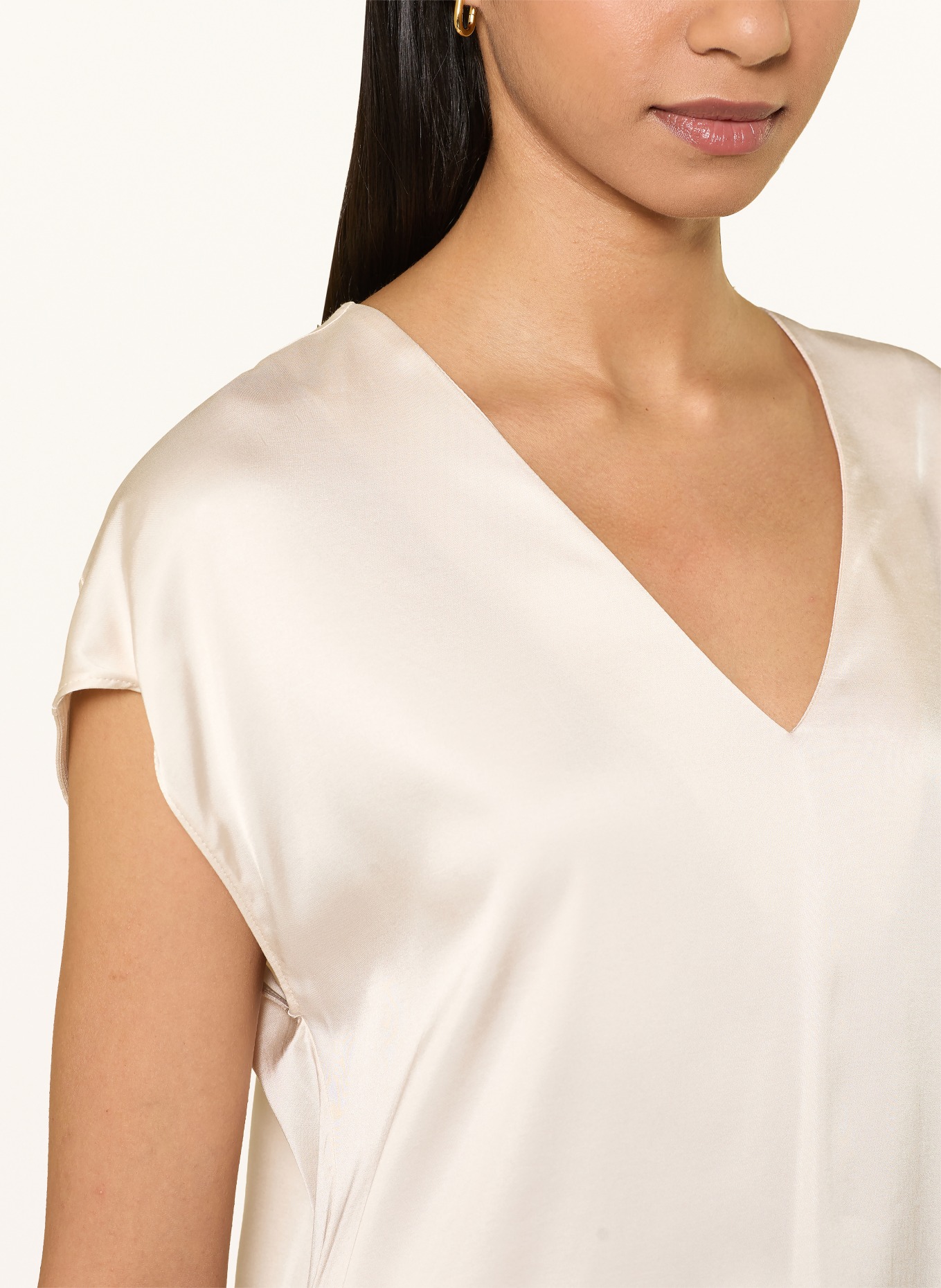ELENA MIRO Satijnen blouse: CRÈME