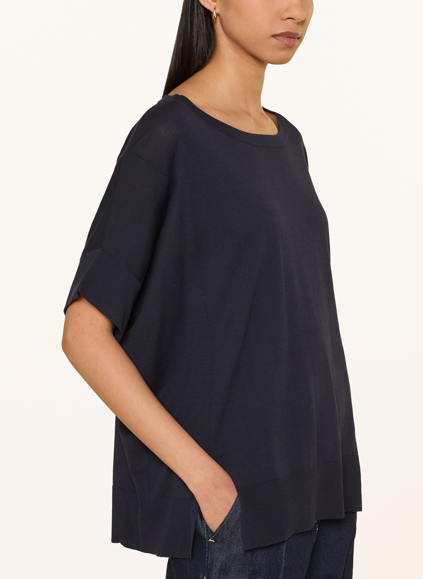 ELENA MIRO Gebreide trui: DONKERBLAUW