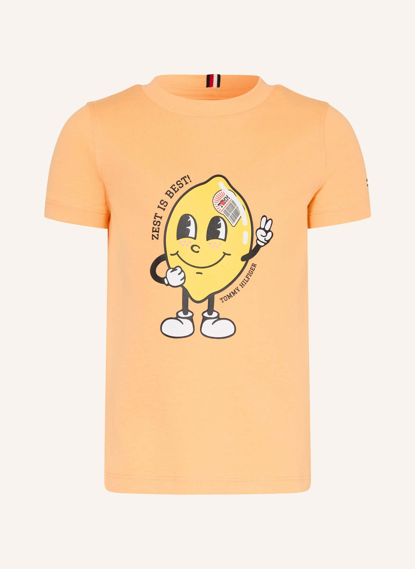 TOMMY HILFIGER T-shirt: LIGHT ORANGE / YELLOW / BLACK