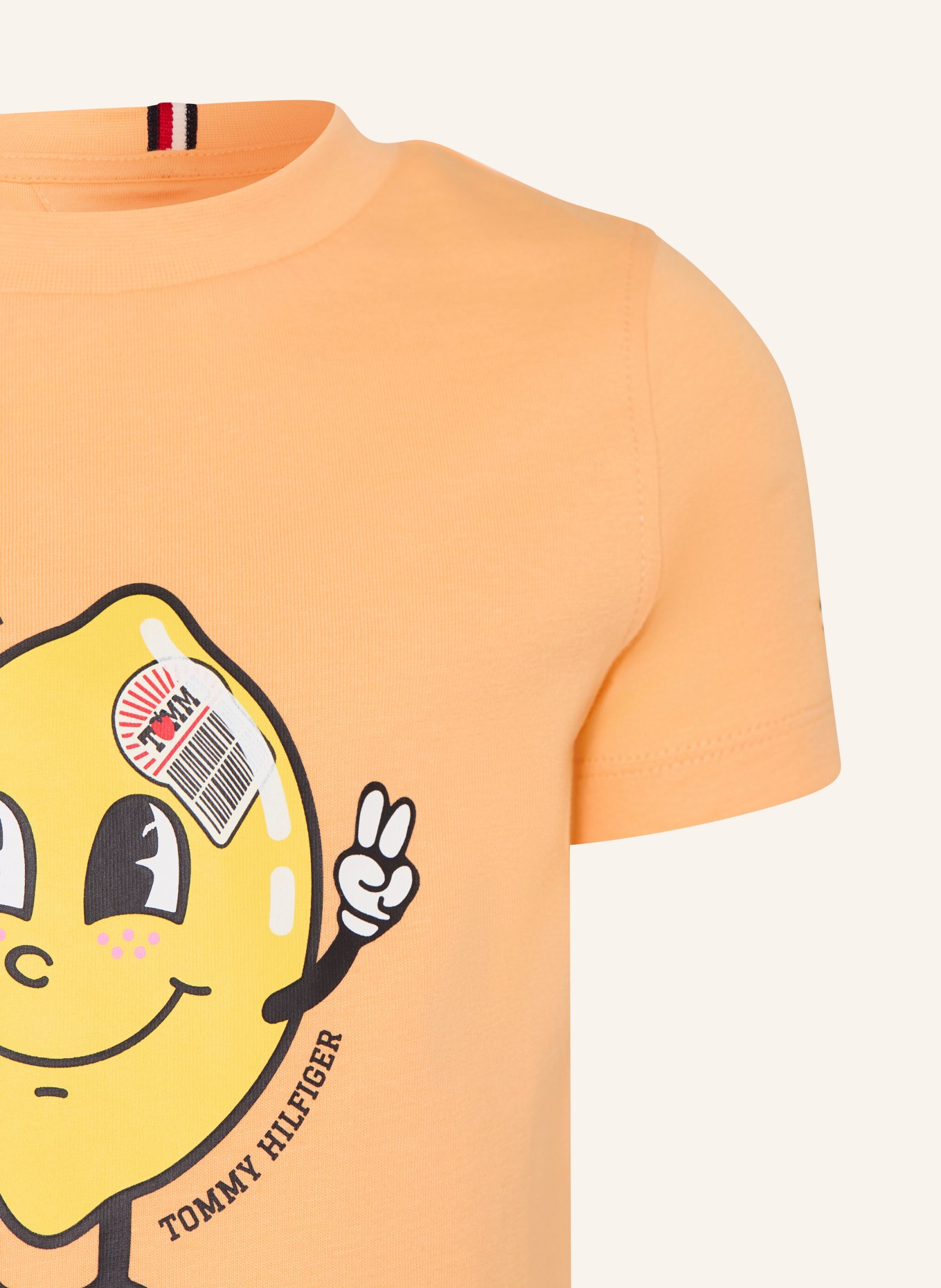TOMMY HILFIGER T-shirt: LIGHT ORANGE / YELLOW / BLACK