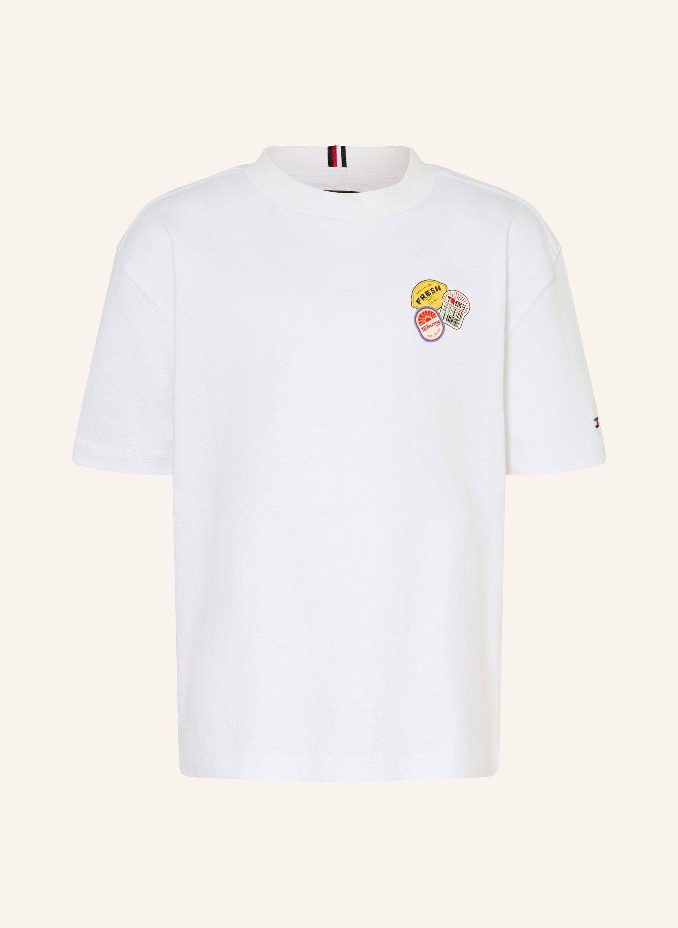 TOMMY HILFIGER T-Shirt: WEISS / GELB / SCHWARZ