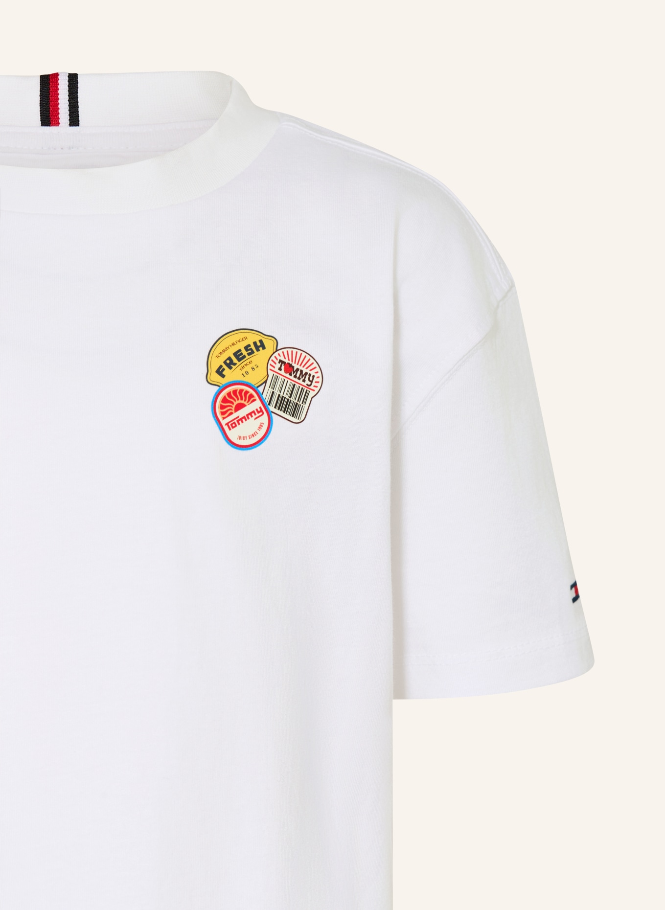 TOMMY HILFIGER T-Shirt: WEISS / GELB / SCHWARZ