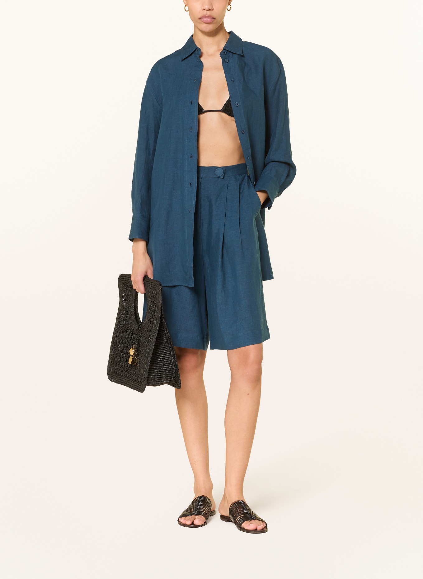 ERES Hemdbluse MIGNONETTE aus Leinen: PETROL