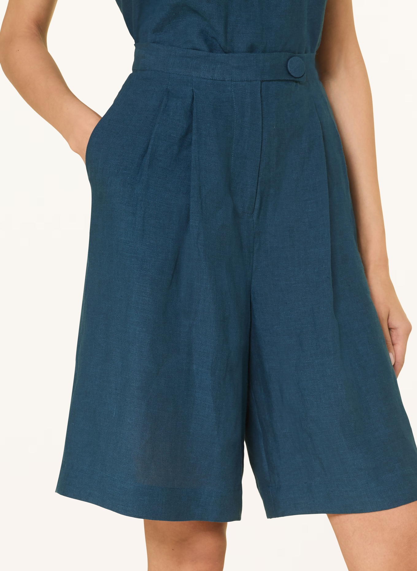 ERES Short en lin PLAISANT: BLEU PÉTROLE