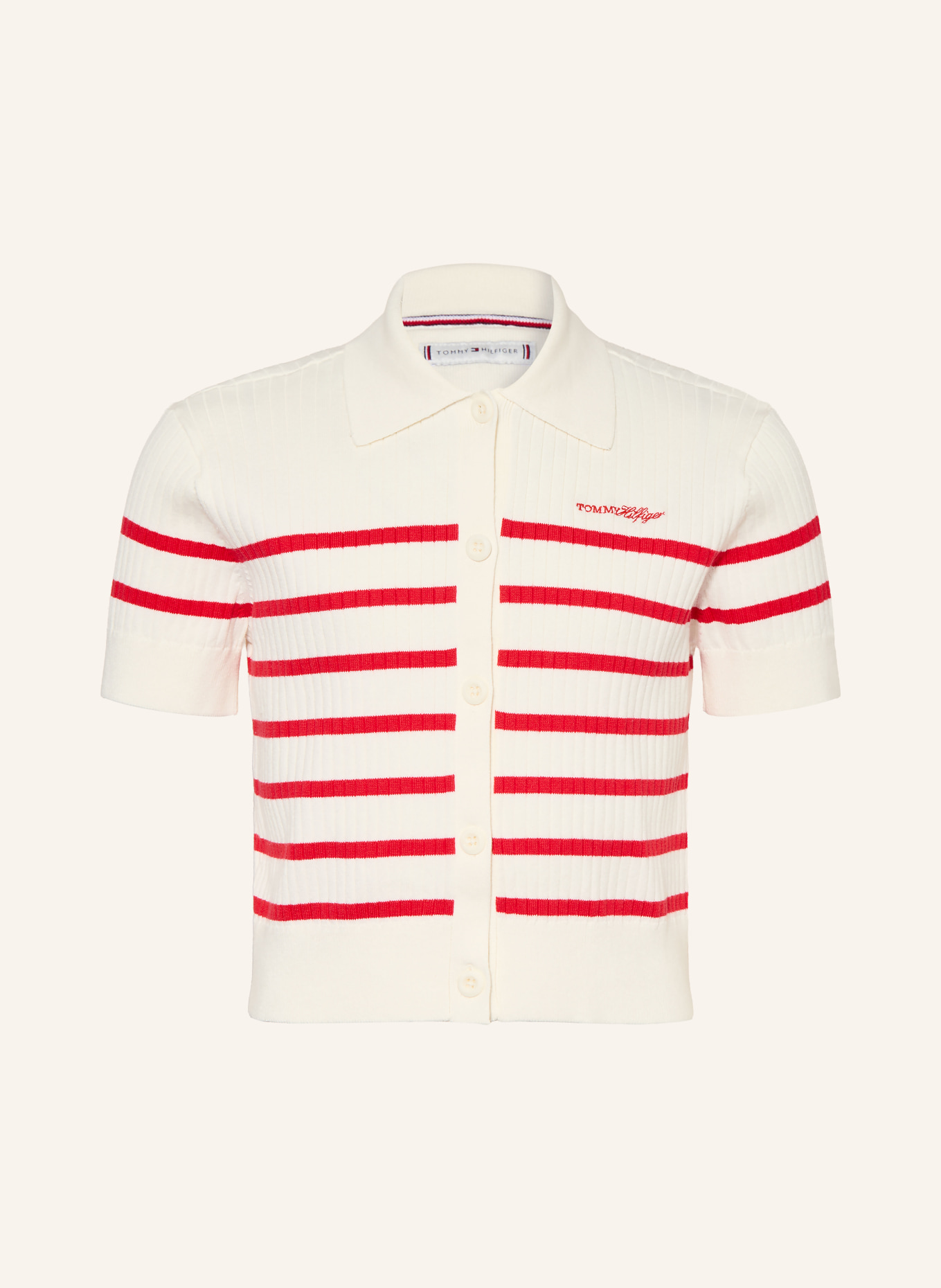 TOMMY HILFIGER cardigan: BLANC / ROUGE