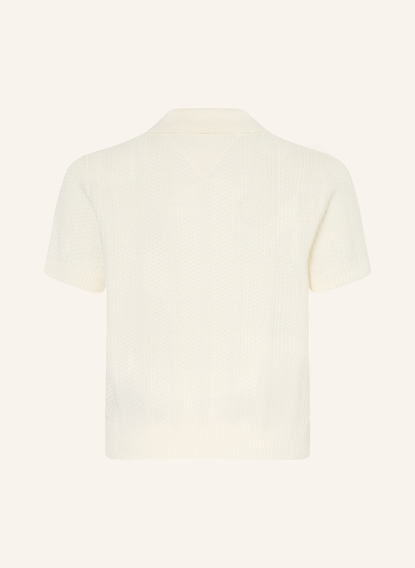 TOMMY HILFIGER Gebreid poloshirt: ECRU