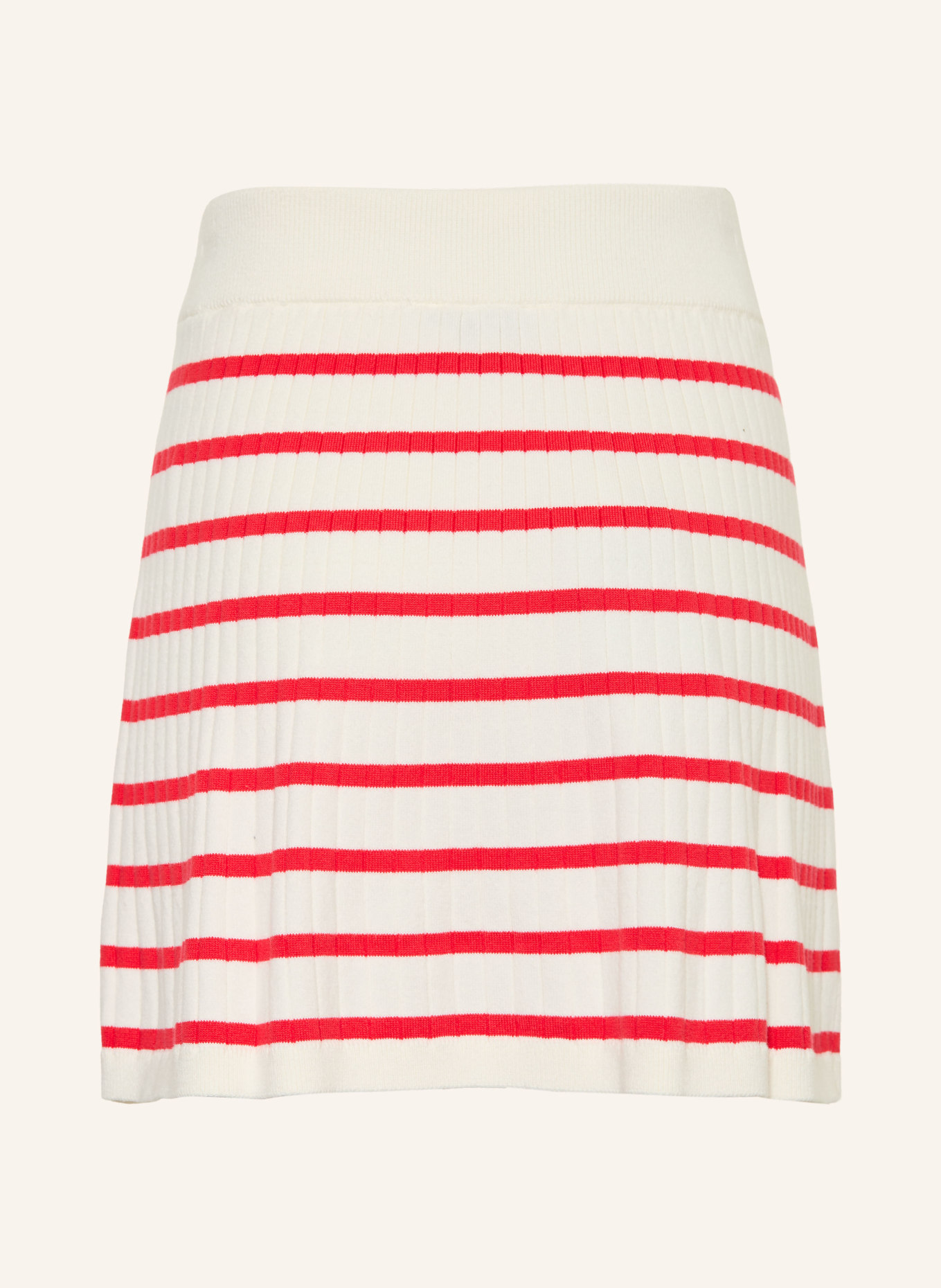 TOMMY HILFIGER Strickrock: WEISS / ROT