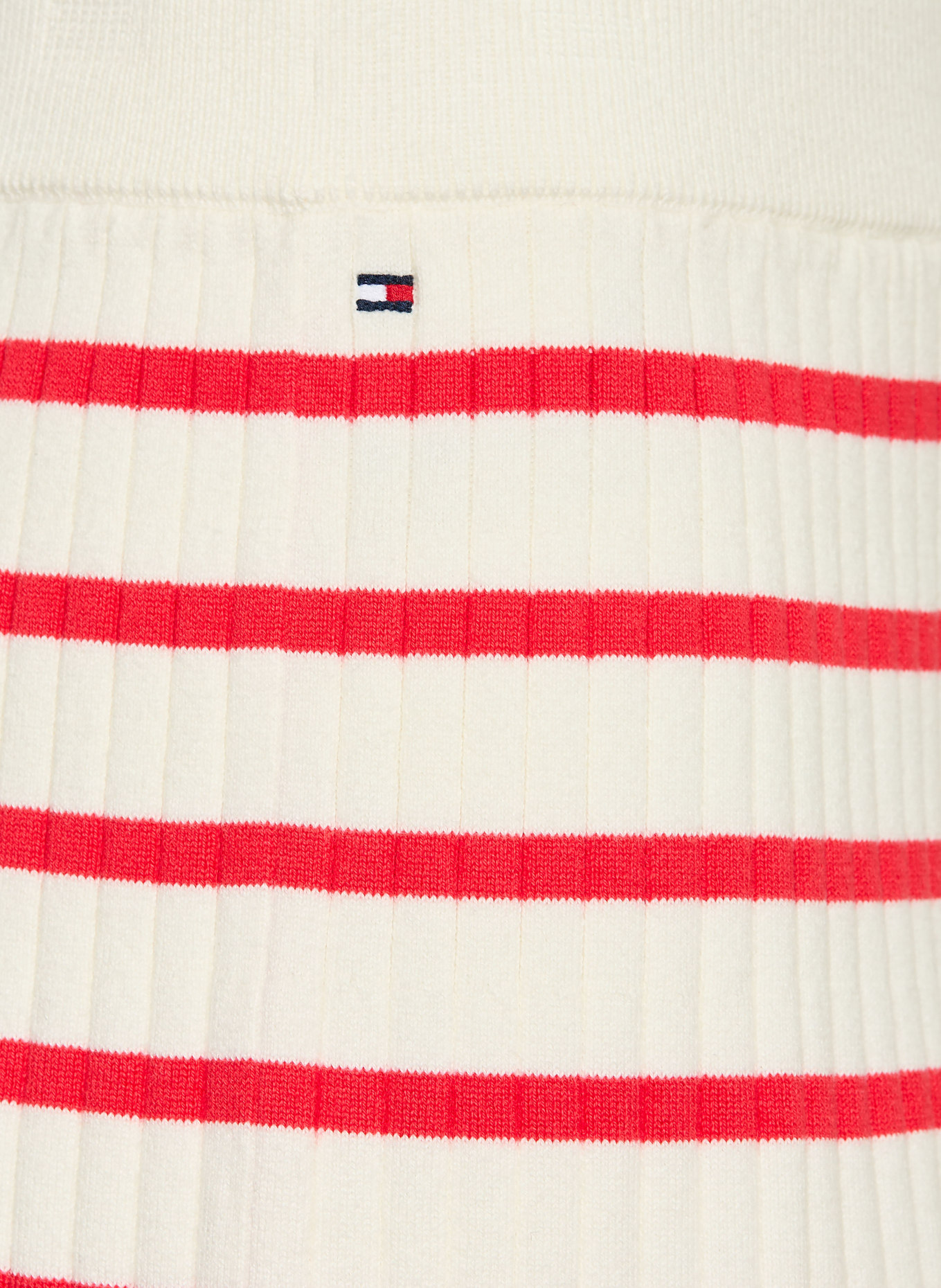 TOMMY HILFIGER Strickrock: WEISS / ROT