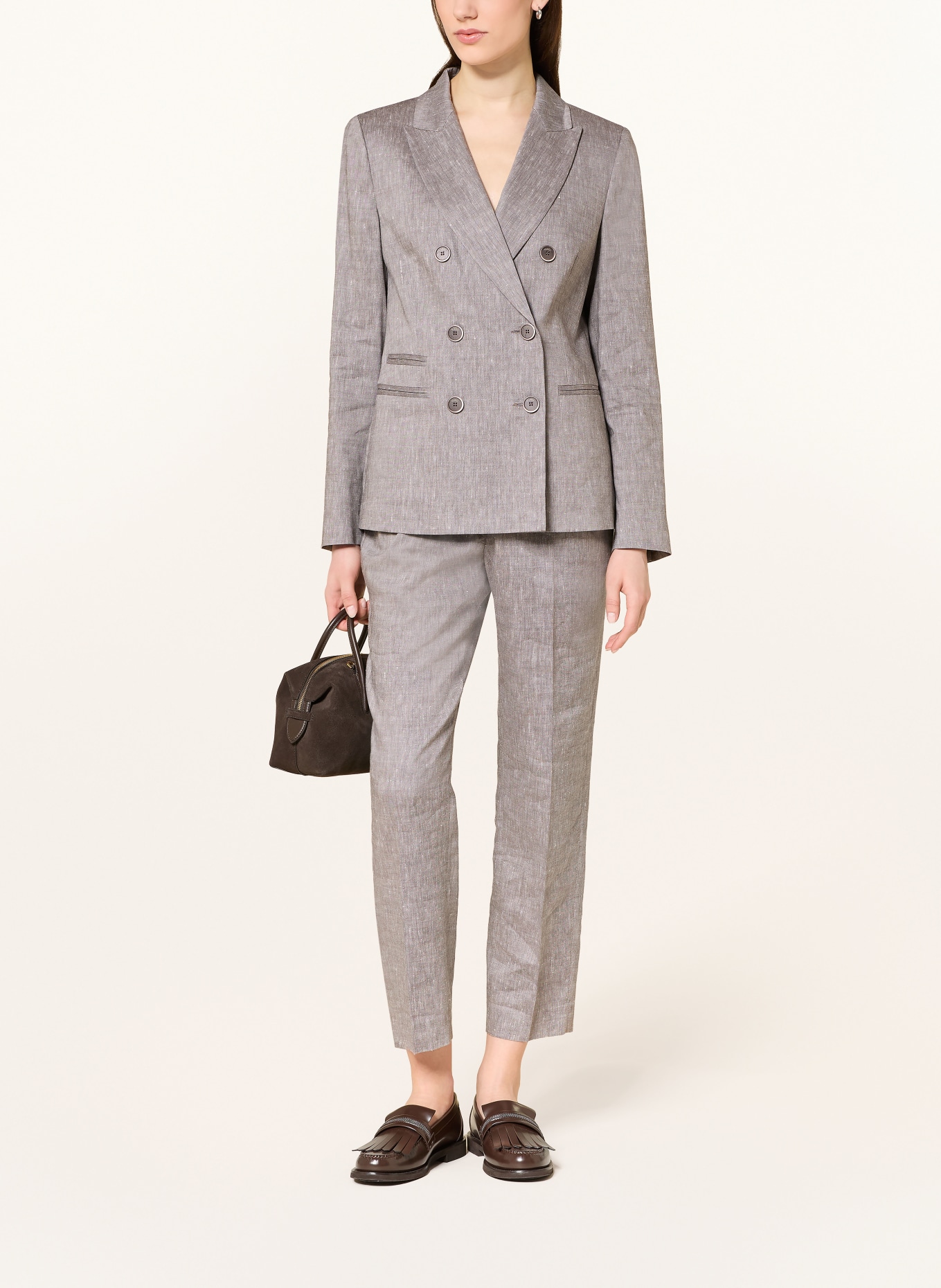 PESERICO Blazer mit Leinen: GRAU