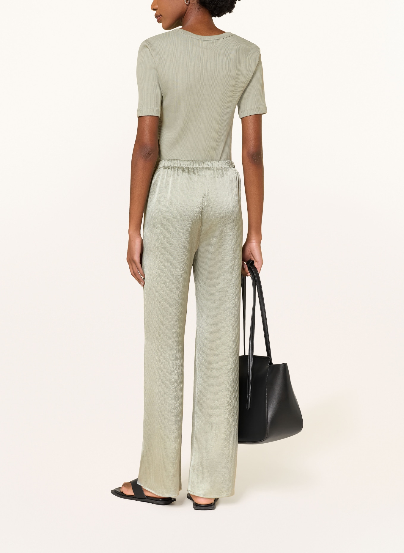 Calvin Klein Marlenehose HAMMERED: HELLGRÜN