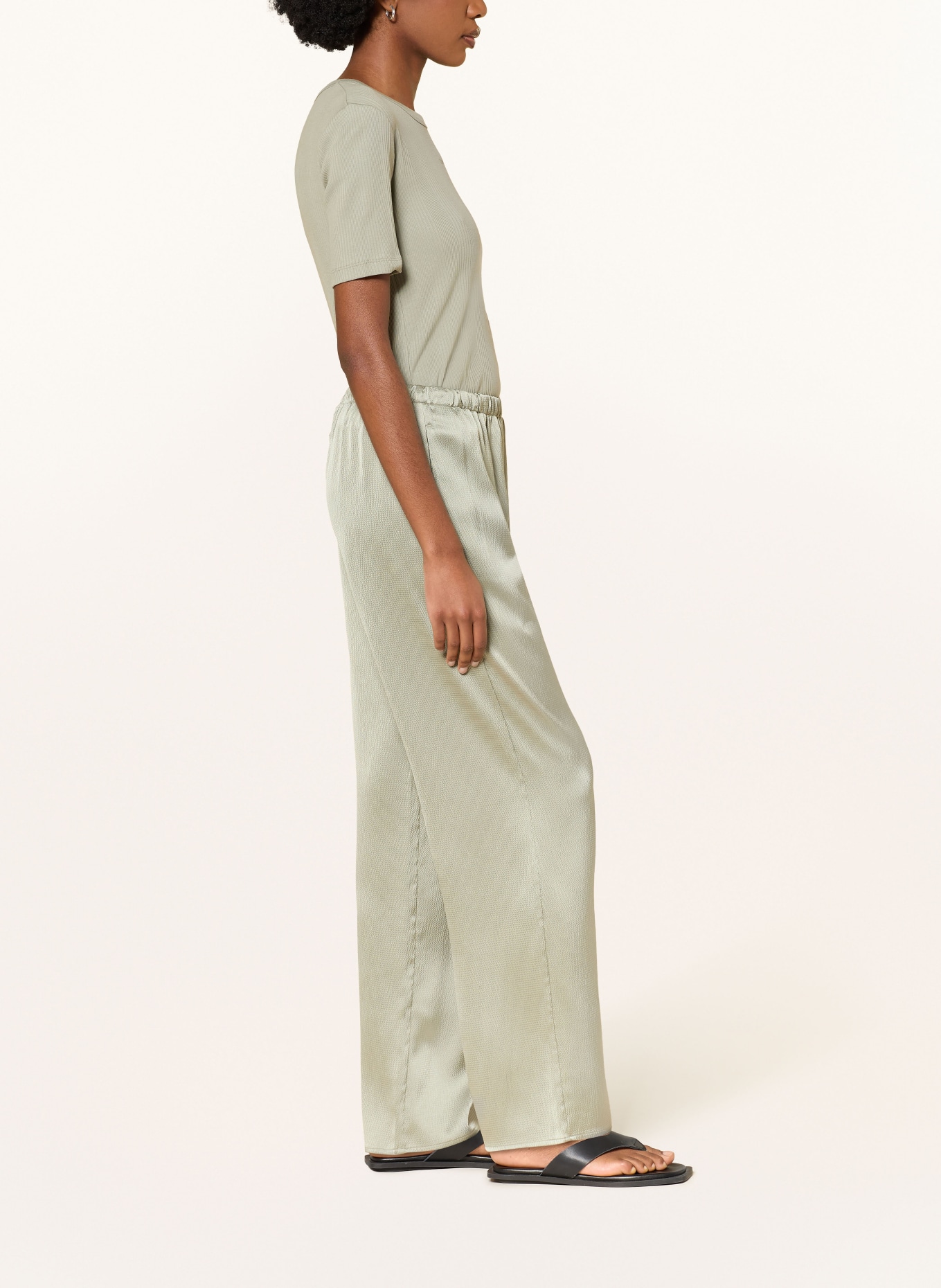 Calvin Klein Marlenehose HAMMERED: HELLGRÜN