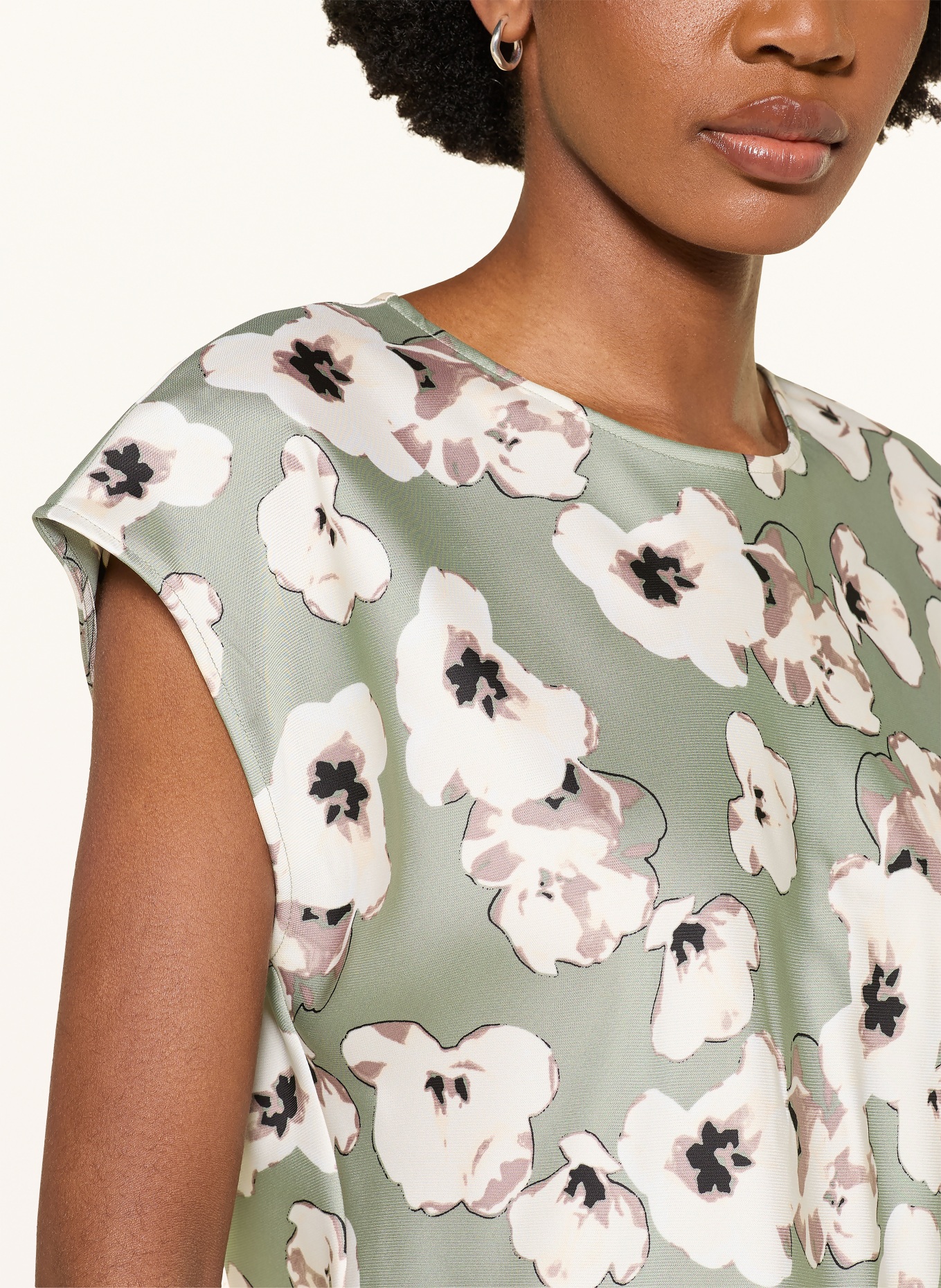 Calvin Klein Blusenshirt aus Satin: OLIV / ALTROSA / WEISS