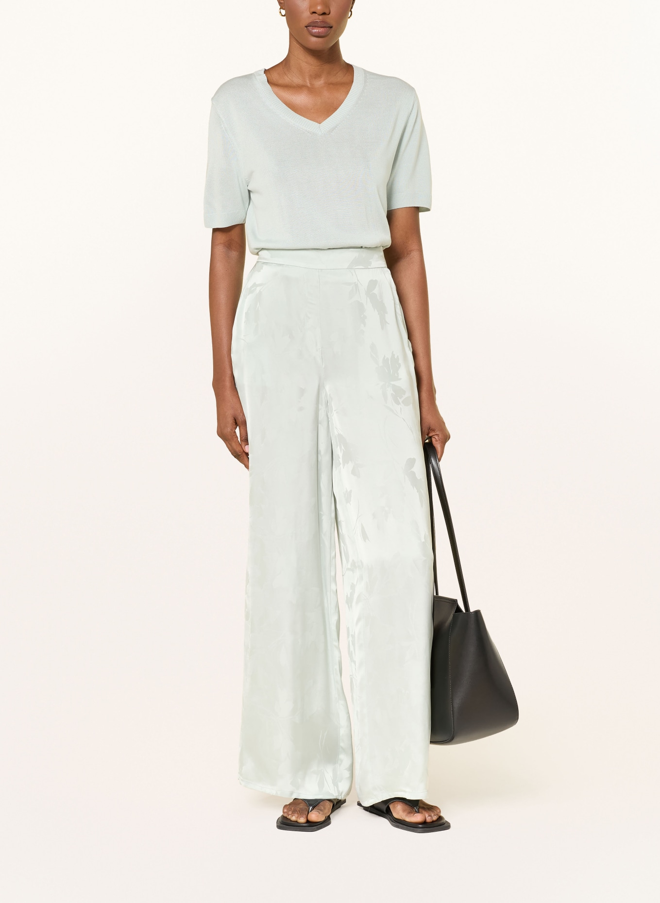 Calvin Klein Spodnie z satyny: JASNOZIELONY