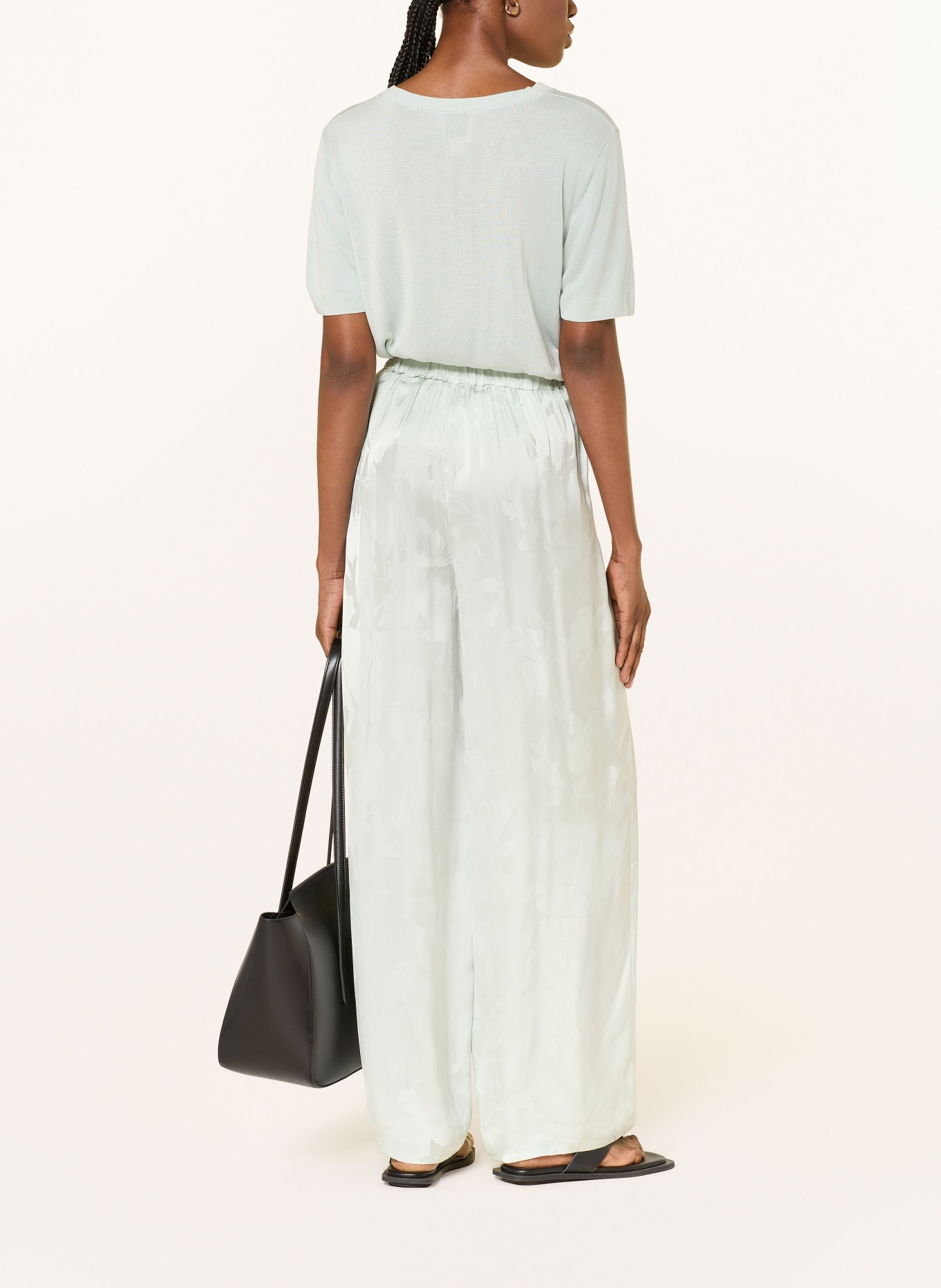 Calvin Klein Spodnie z satyny: JASNOZIELONY