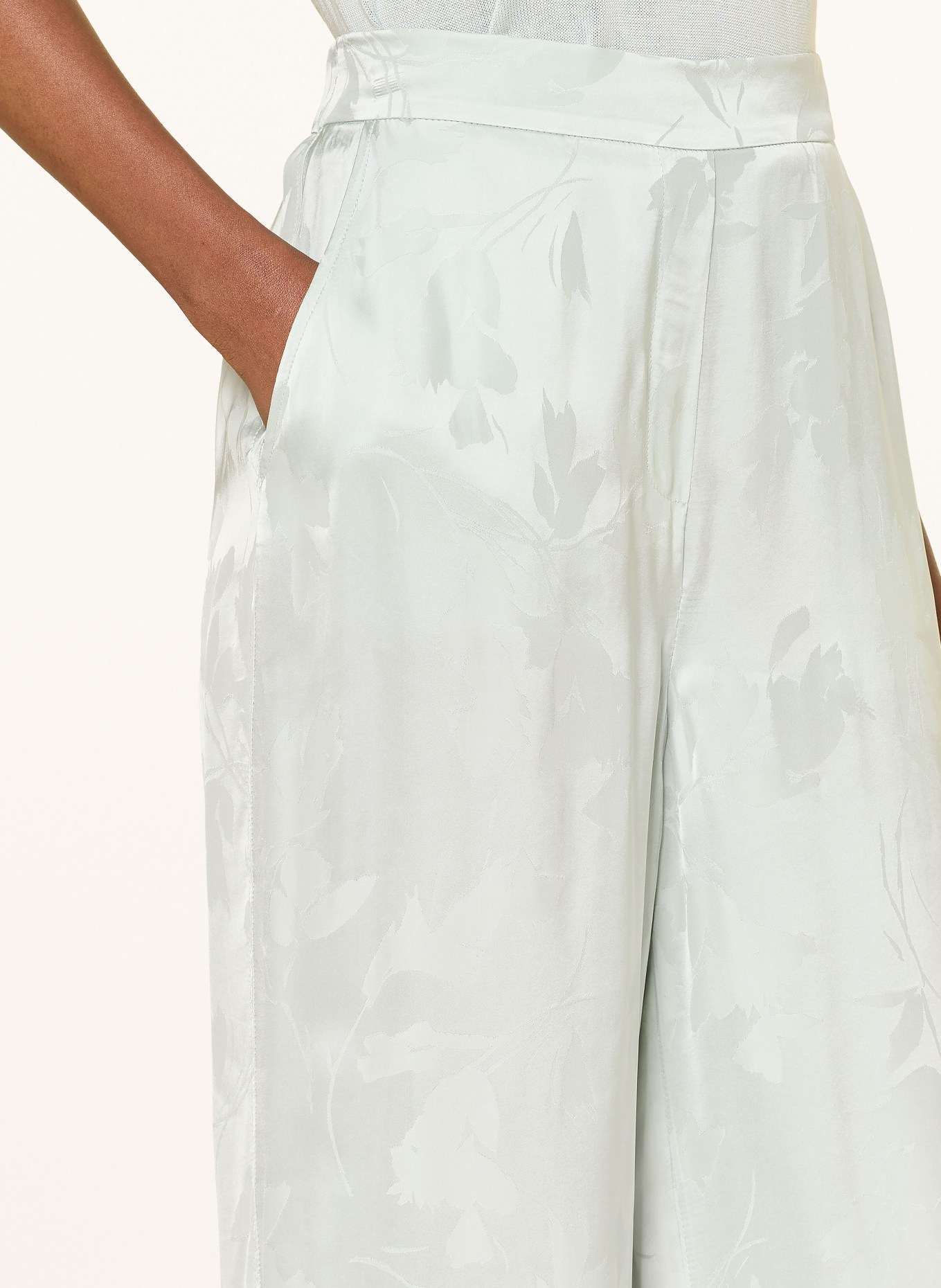 Calvin Klein Spodnie z satyny: JASNOZIELONY