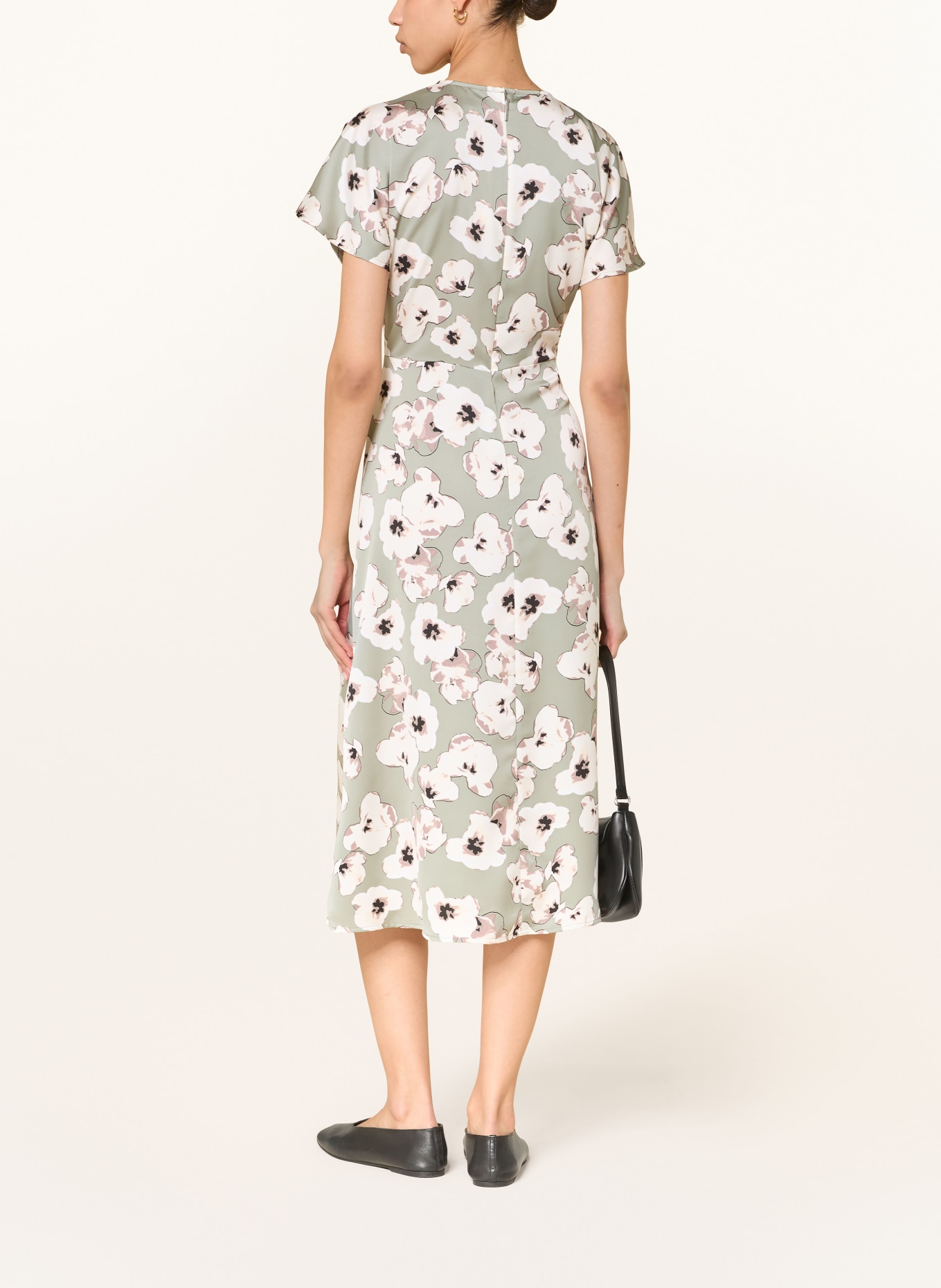 Calvin Klein robe en satin: VERT CLAIR / TAUPE / BLANC