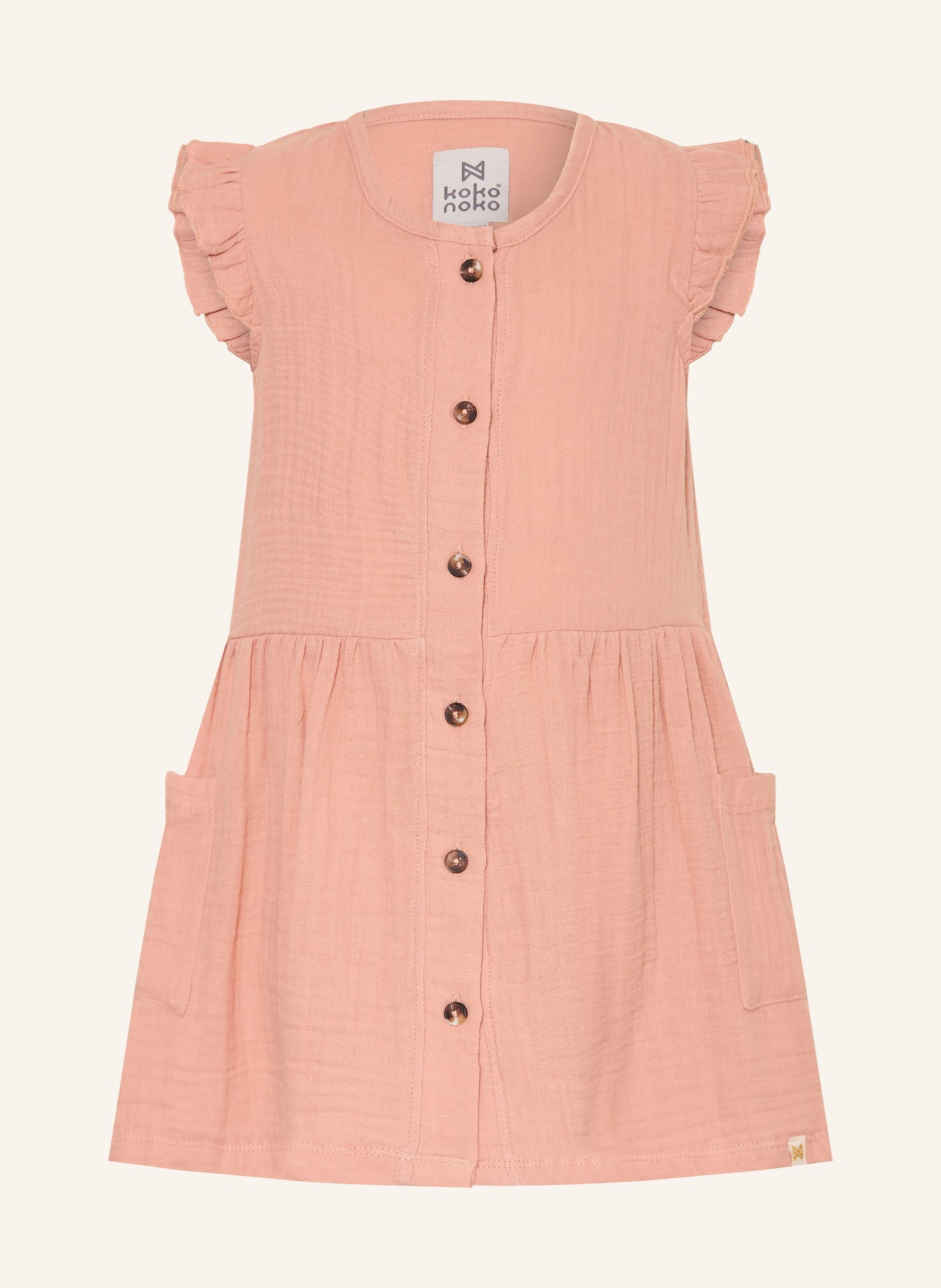 Koko Noko Musselinkleid mit Rüschen: LACHS