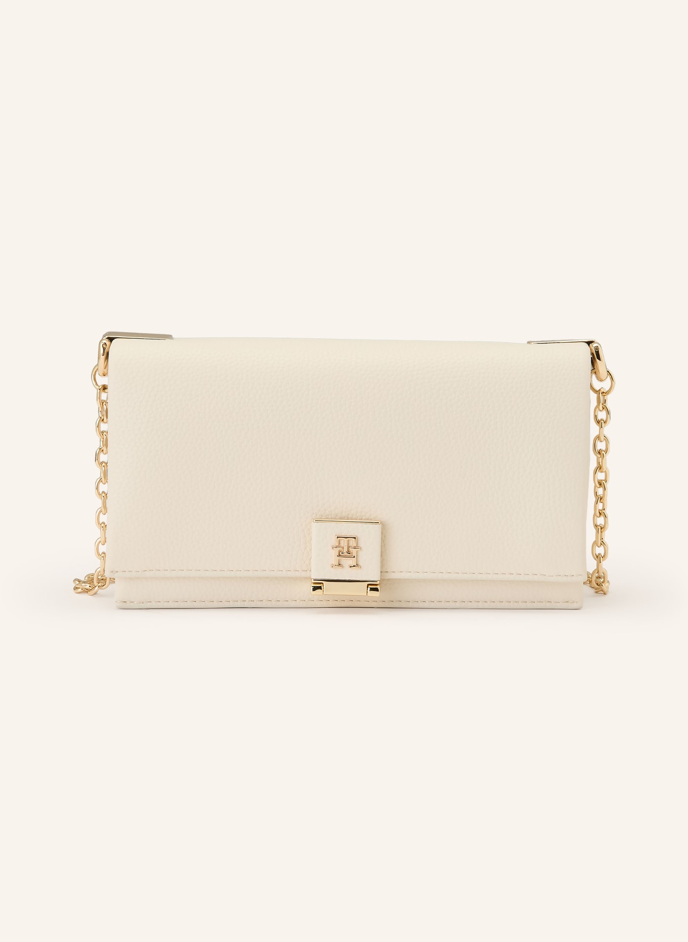 TOMMY HILFIGER Schultertasche: CREME / GOLD