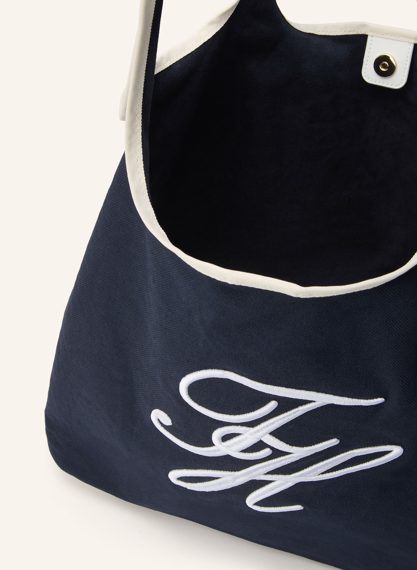 TOMMY HILFIGER Sac à provisions avec pochette: BLEU FONCÉ / BLANC