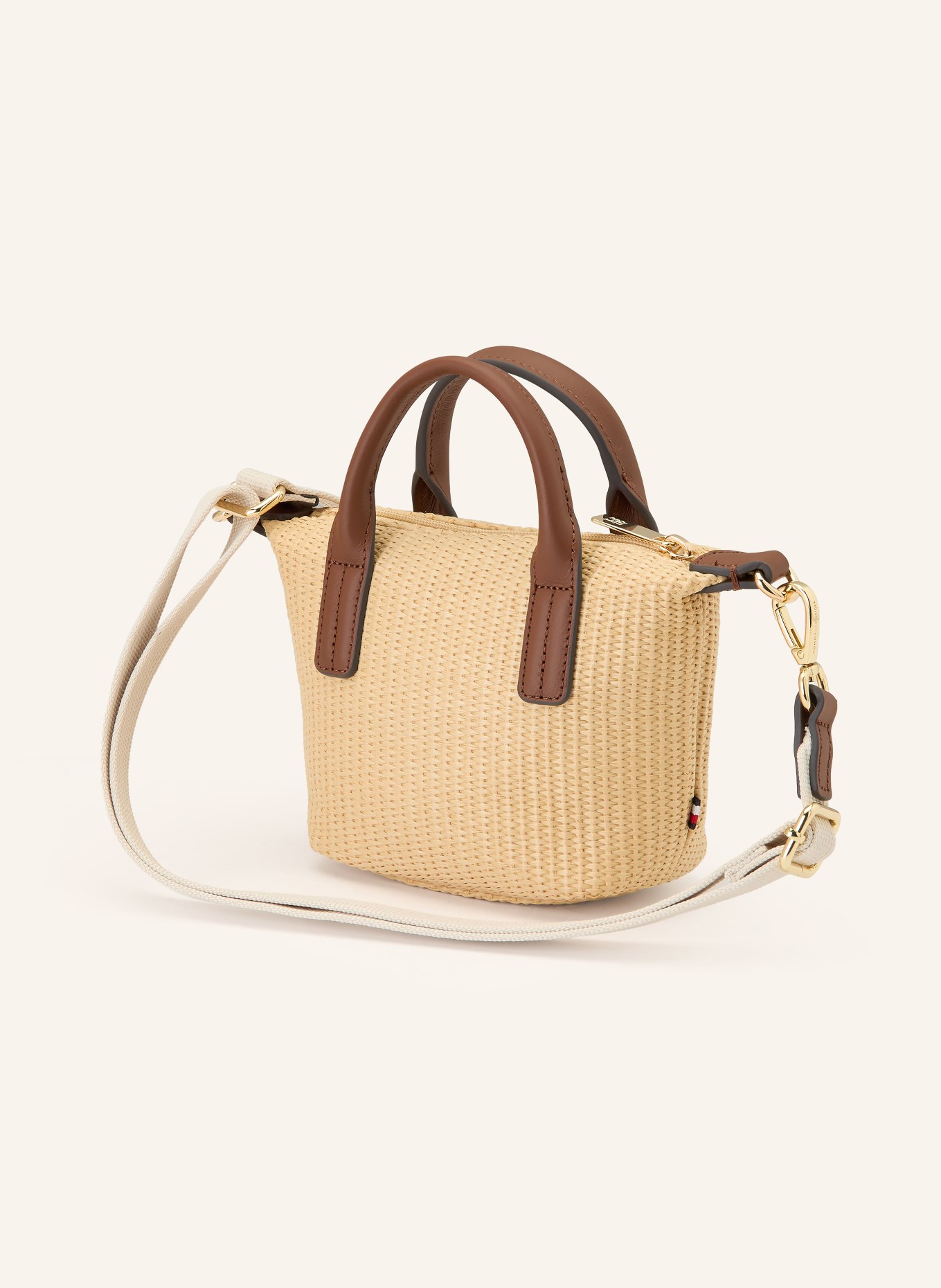 TOMMY HILFIGER Handtasche: BEIGE / BRAUN