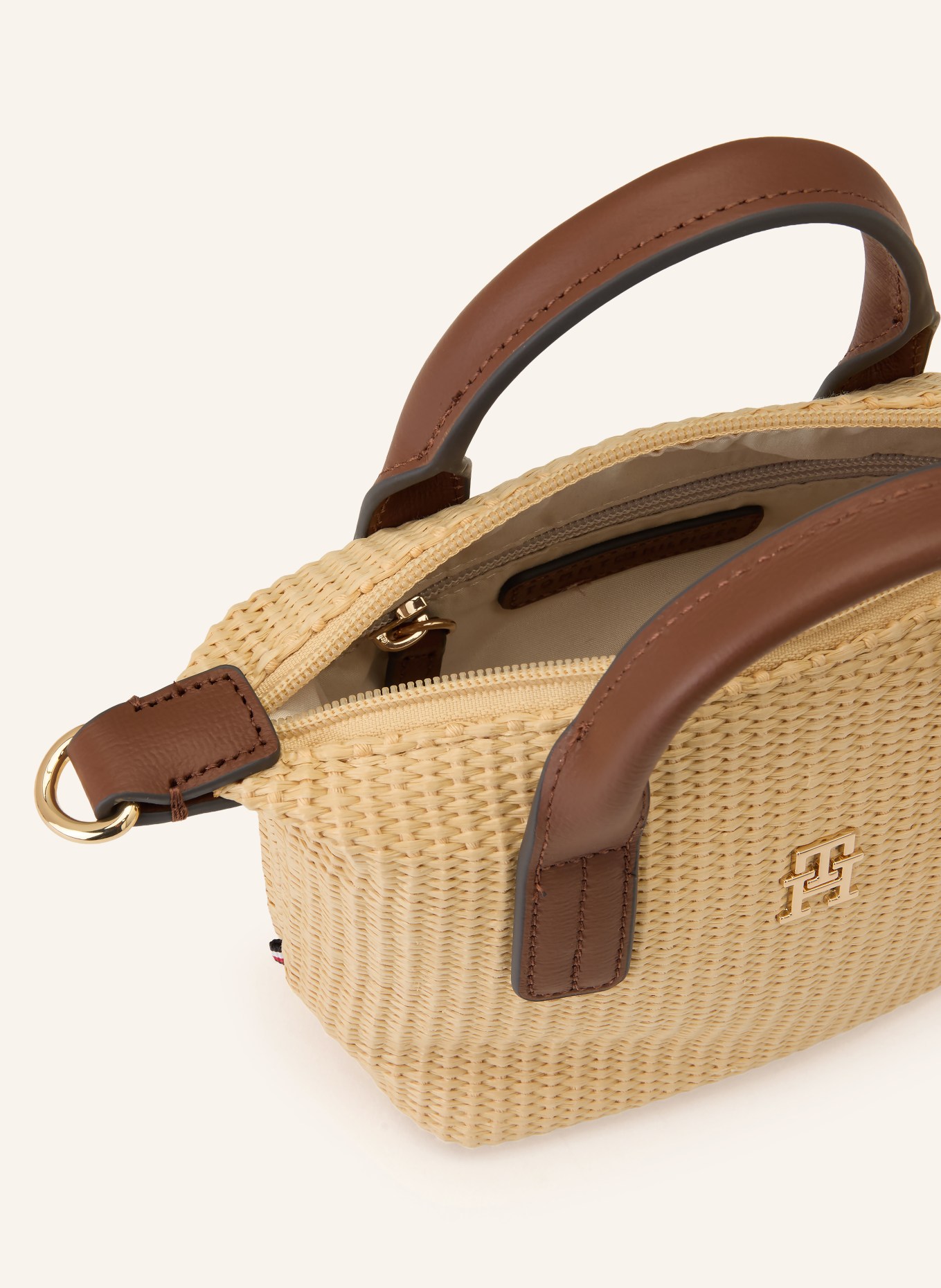 TOMMY HILFIGER Handtasche: BEIGE / BRAUN