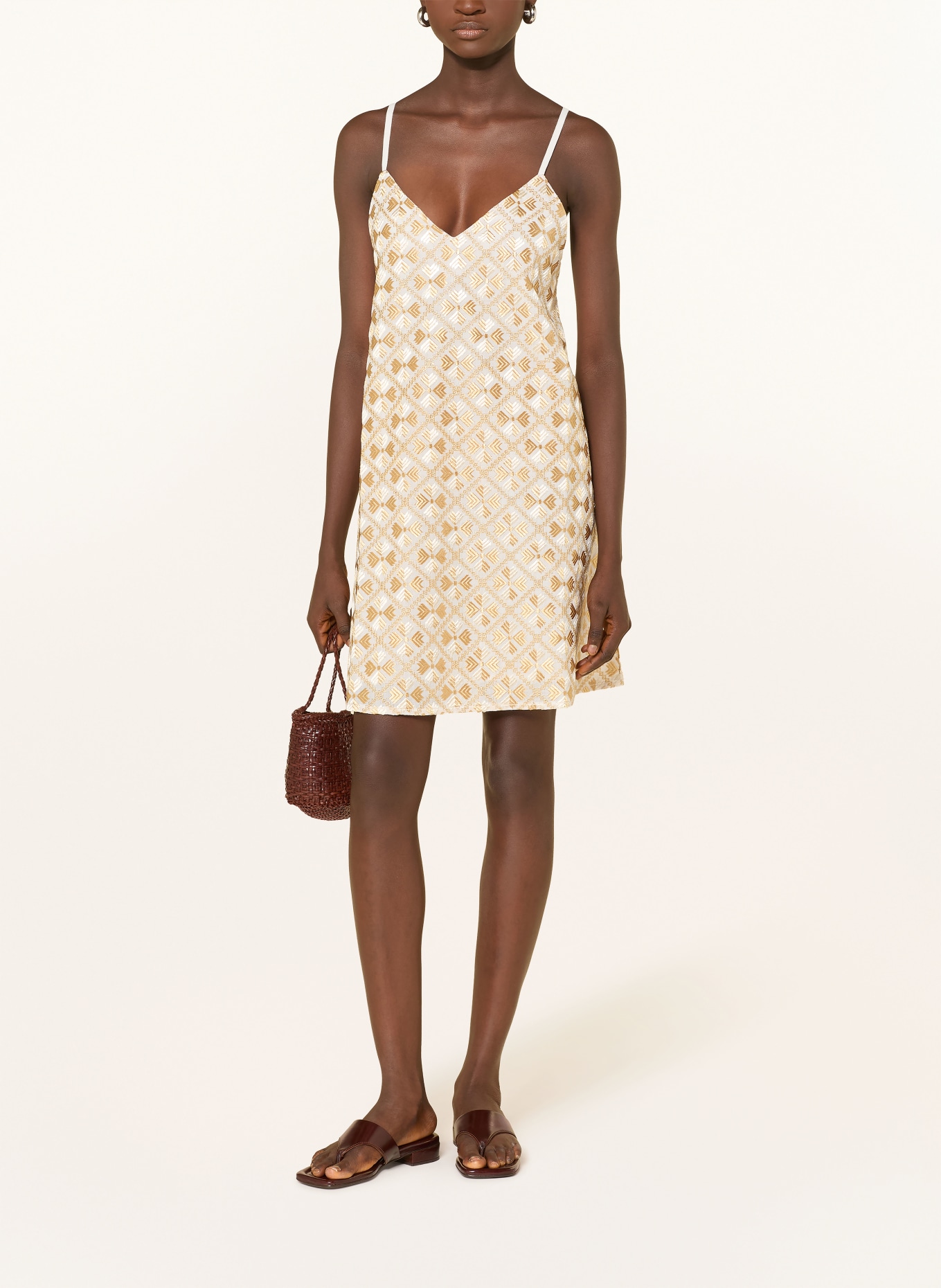 Greek Archaic Kori robe de plage: OR / BLANC