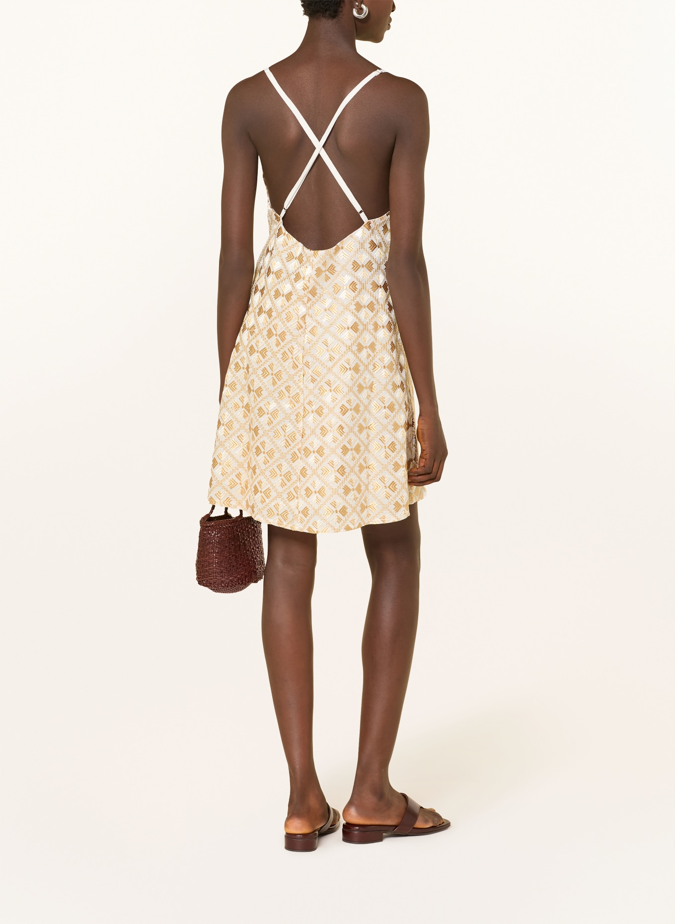 Greek Archaic Kori robe de plage: OR / BLANC