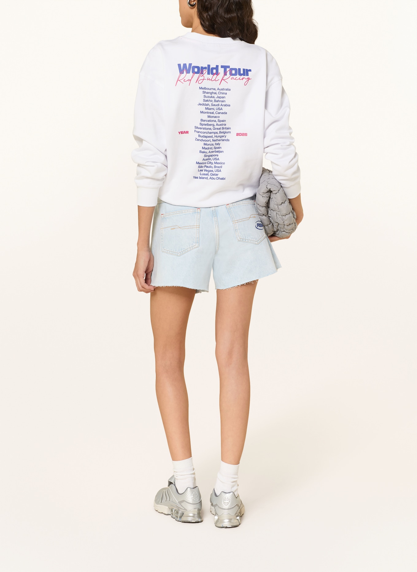 Red Bull RACING x PEPE JEANS Sweatshirt: WIT / ROZE / BLAUW