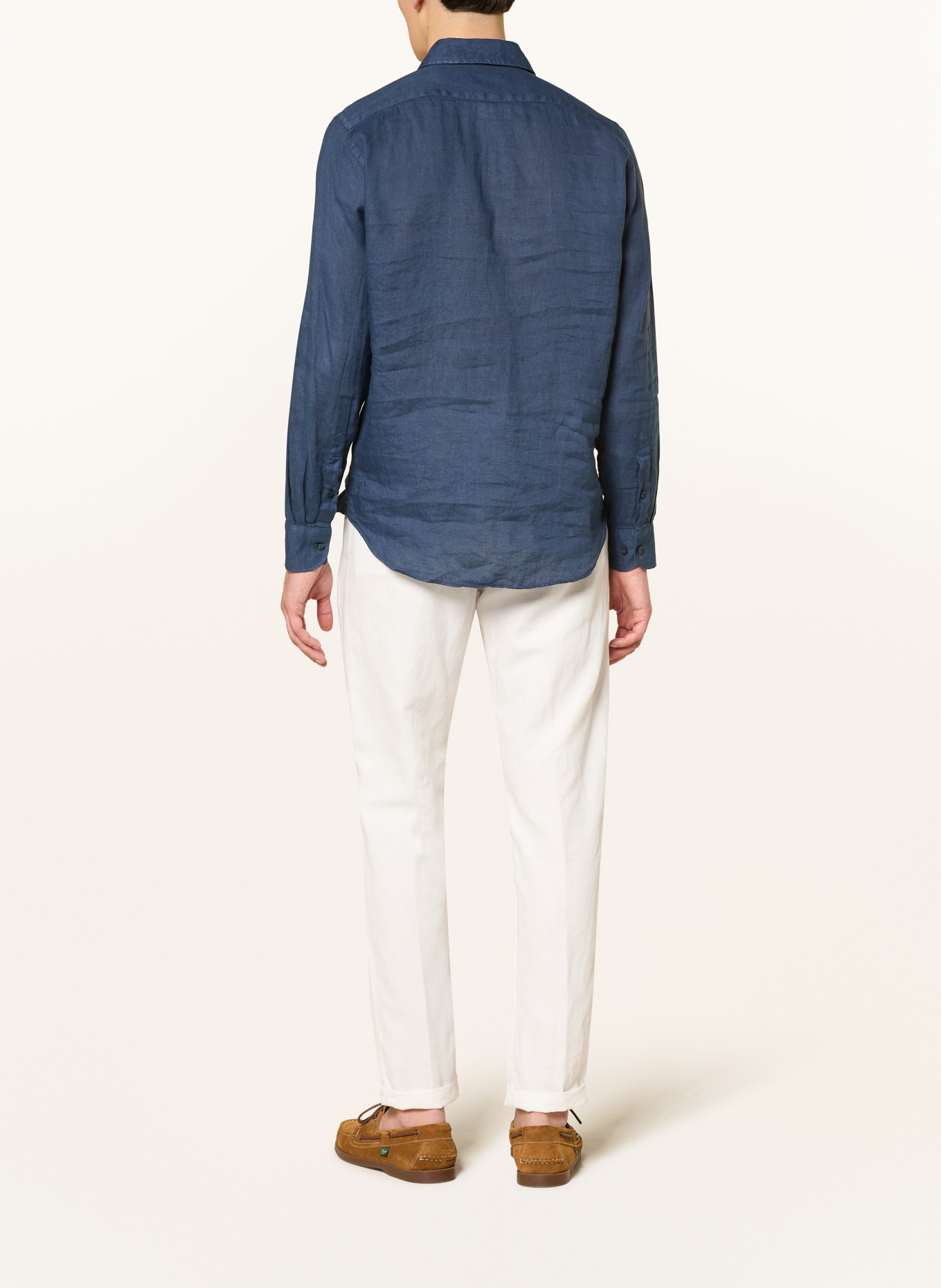 PAUL & SHARK Linnen overhemd Regular Fit: DONKERBLAUW