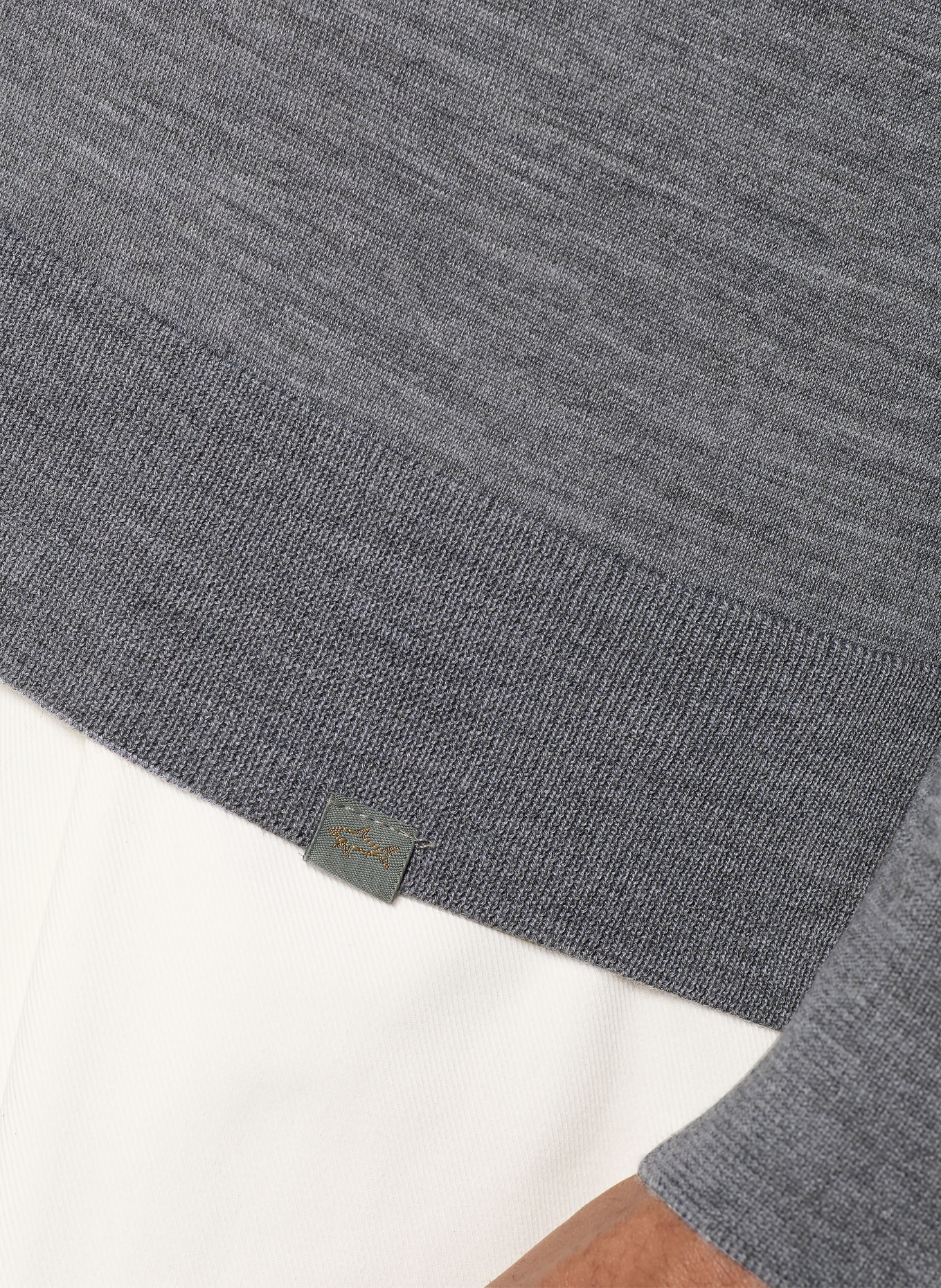 PAUL & SHARK Strick-Poloshirt Regular Fit aus Merinowolle: GRAU