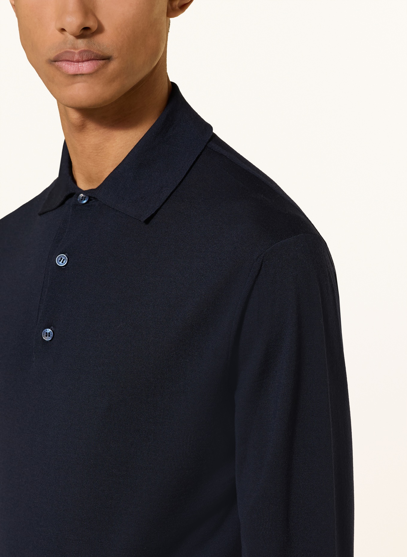 PAUL & SHARK Polo en maille Regular Fit en laine mérinos: BLEU FONCÉ