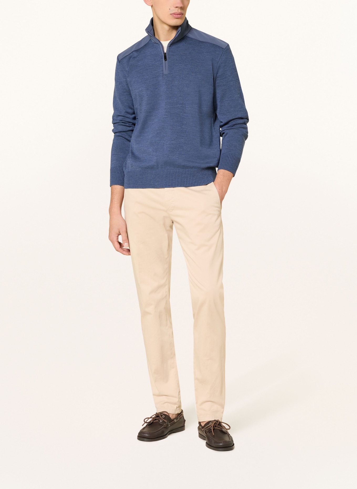 PAUL & SHARK Troyer in een mix van materialen: BLAUW