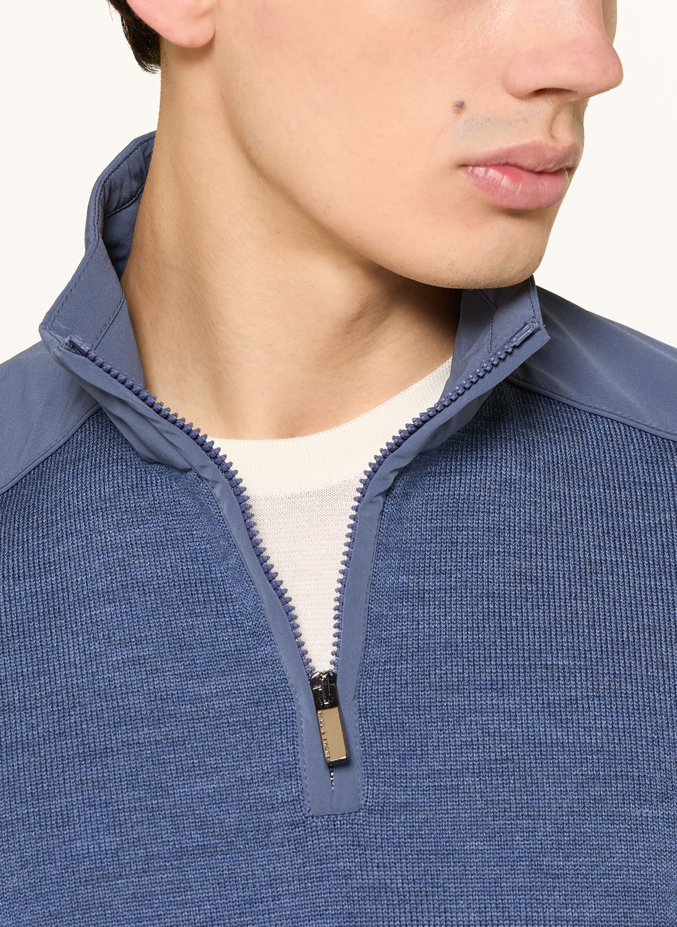 PAUL & SHARK Troyer in een mix van materialen: BLAUW