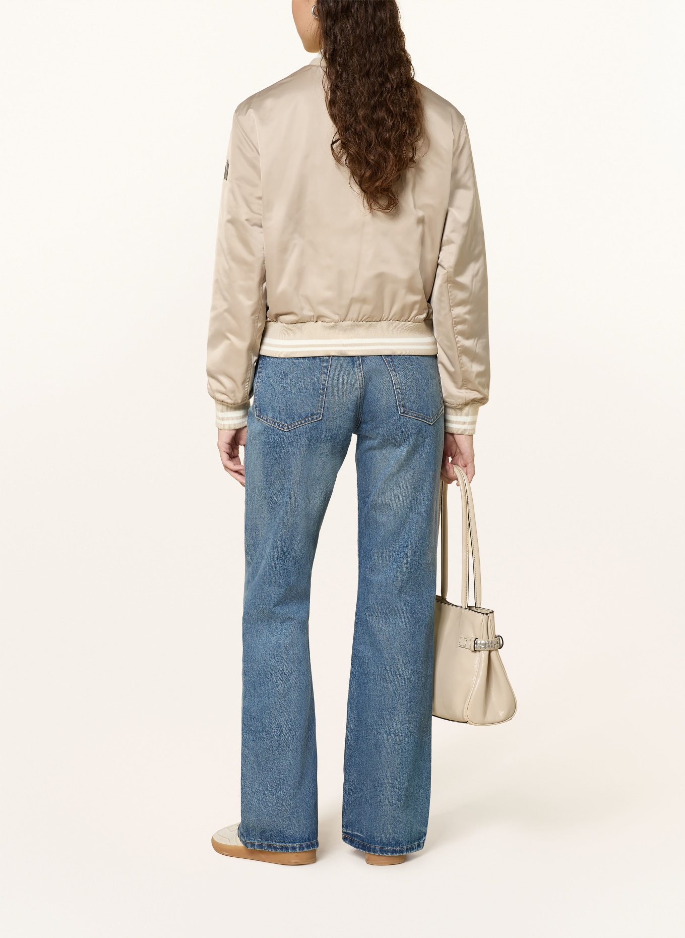 Mackage College-Jacke JUNIPER: BEIGE / WEISS